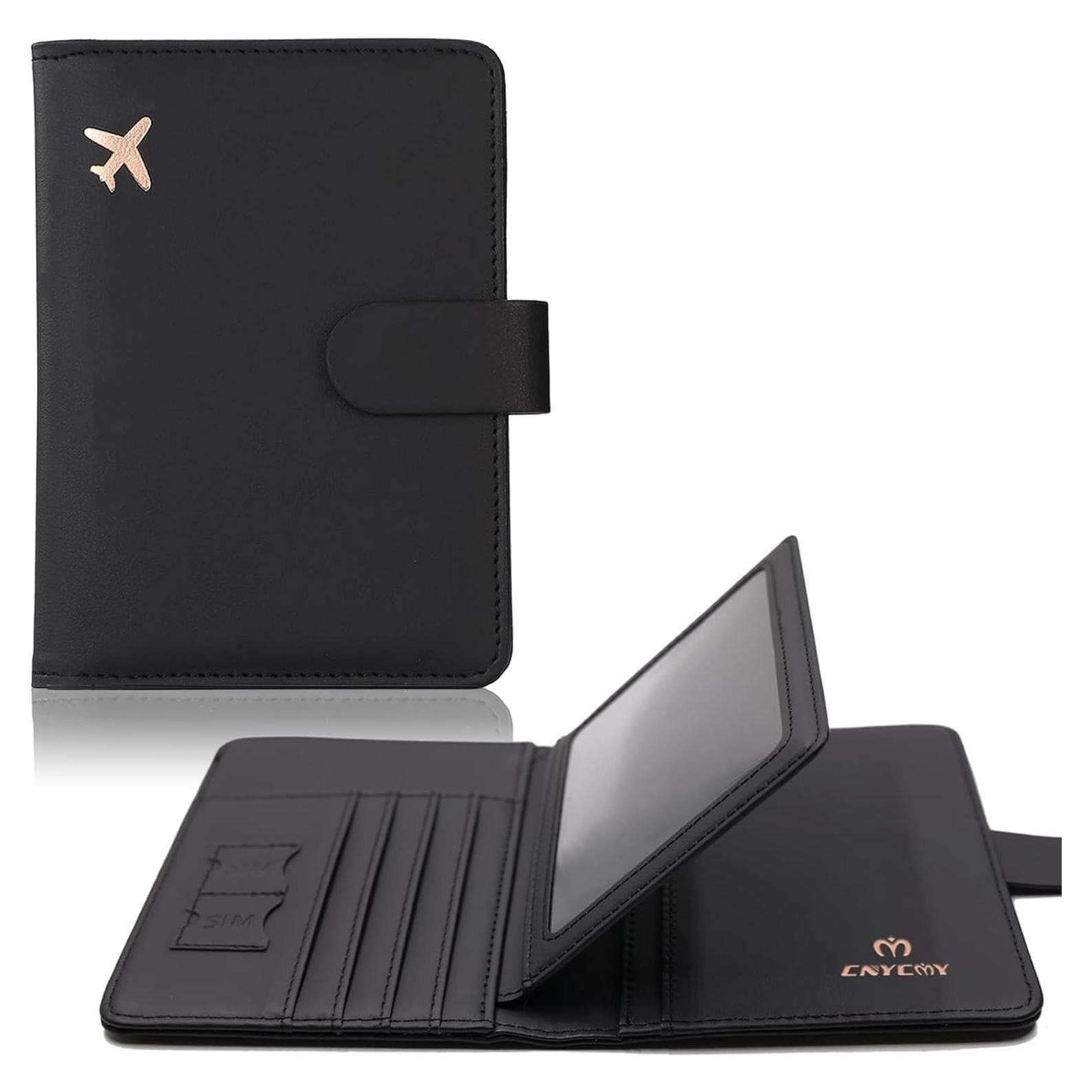 Porta Pasaporte Cnycmy con Bloqueo RFID y Ranura para Tarjeta