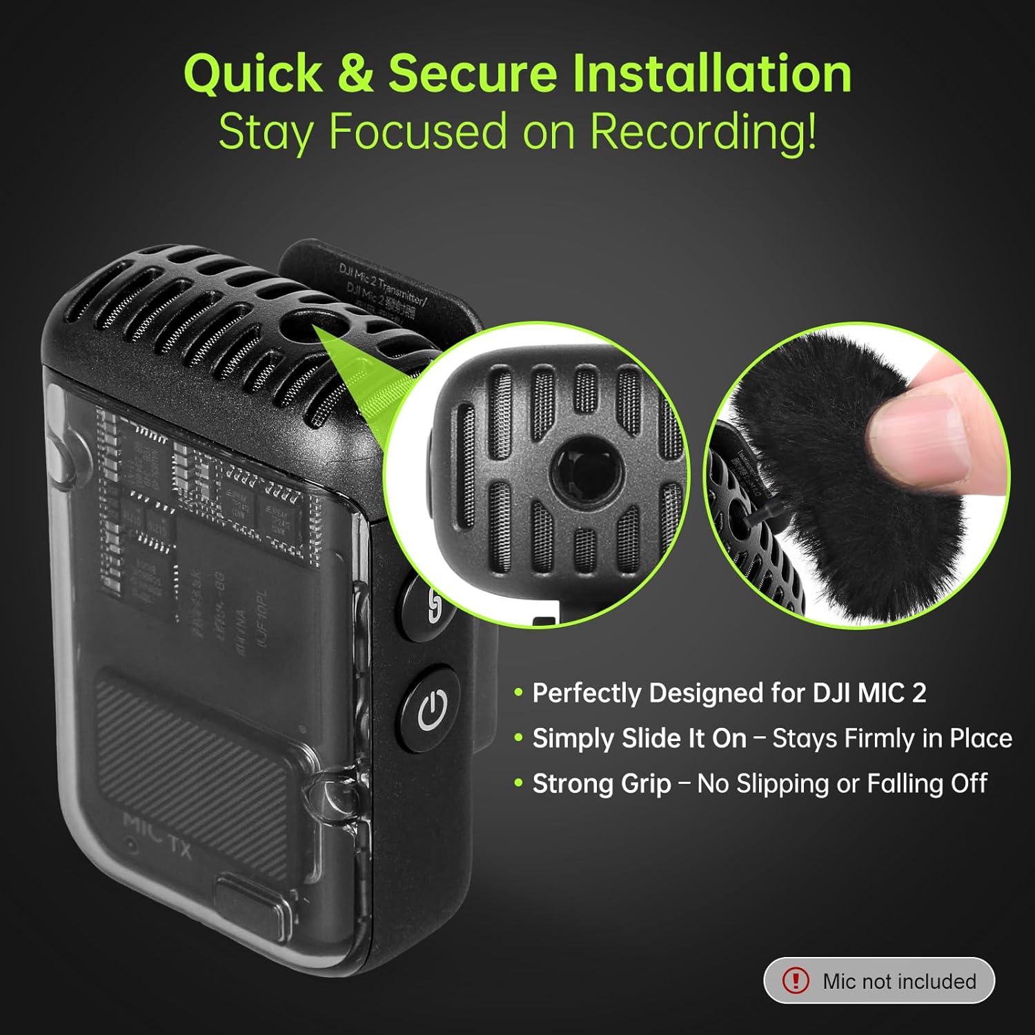 Funda para micrófono DJI Mic-2 con filtro pop y muff de viento