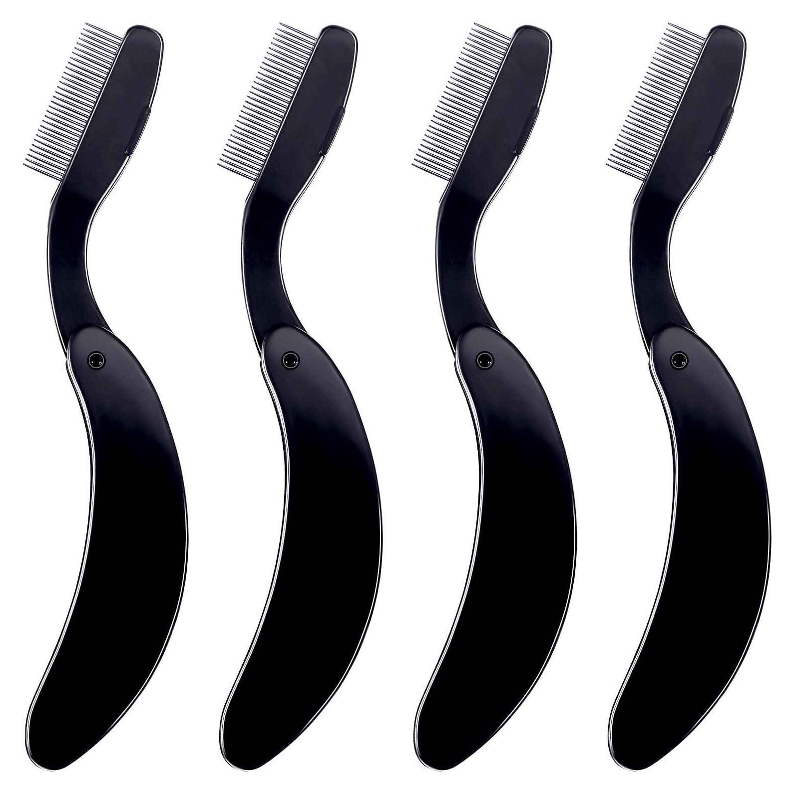 Peine Plegable para Pestañas TecUnite - 4 Paquetes, Acero Inoxidable