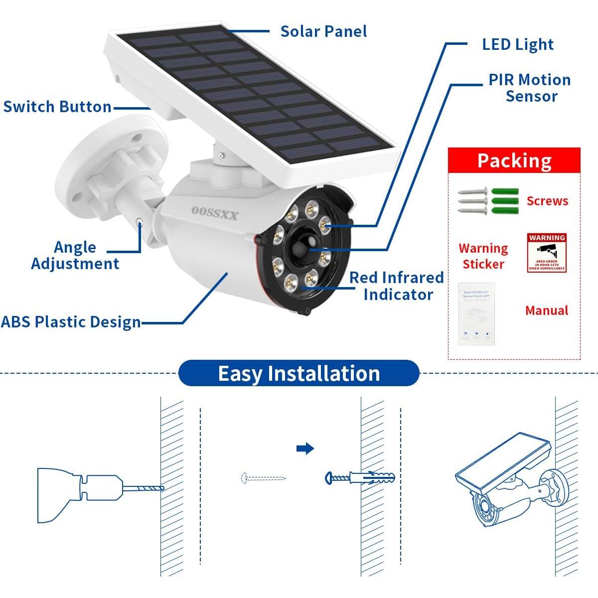 Luz Solar de Seguridad LED OOSSXX con Sensor de Movimiento 800LM