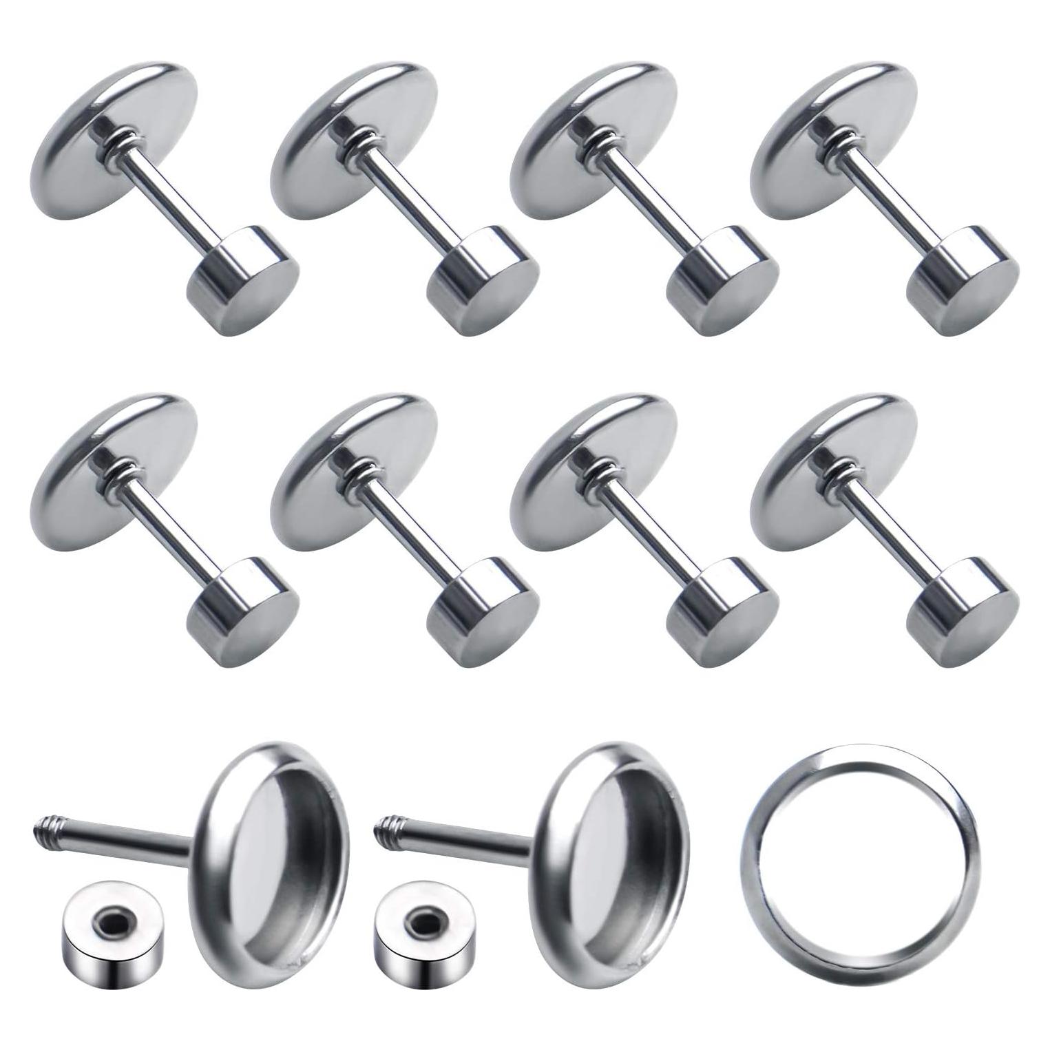 Monturas de Pendientes de Cabochón Aylifu 10pcs 6mm Acero Inoxidable