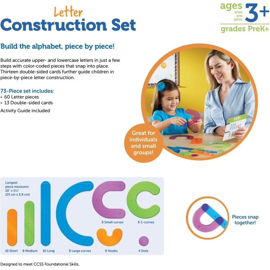Juego de Construcción de Letras Learning Resources 60 Piezas