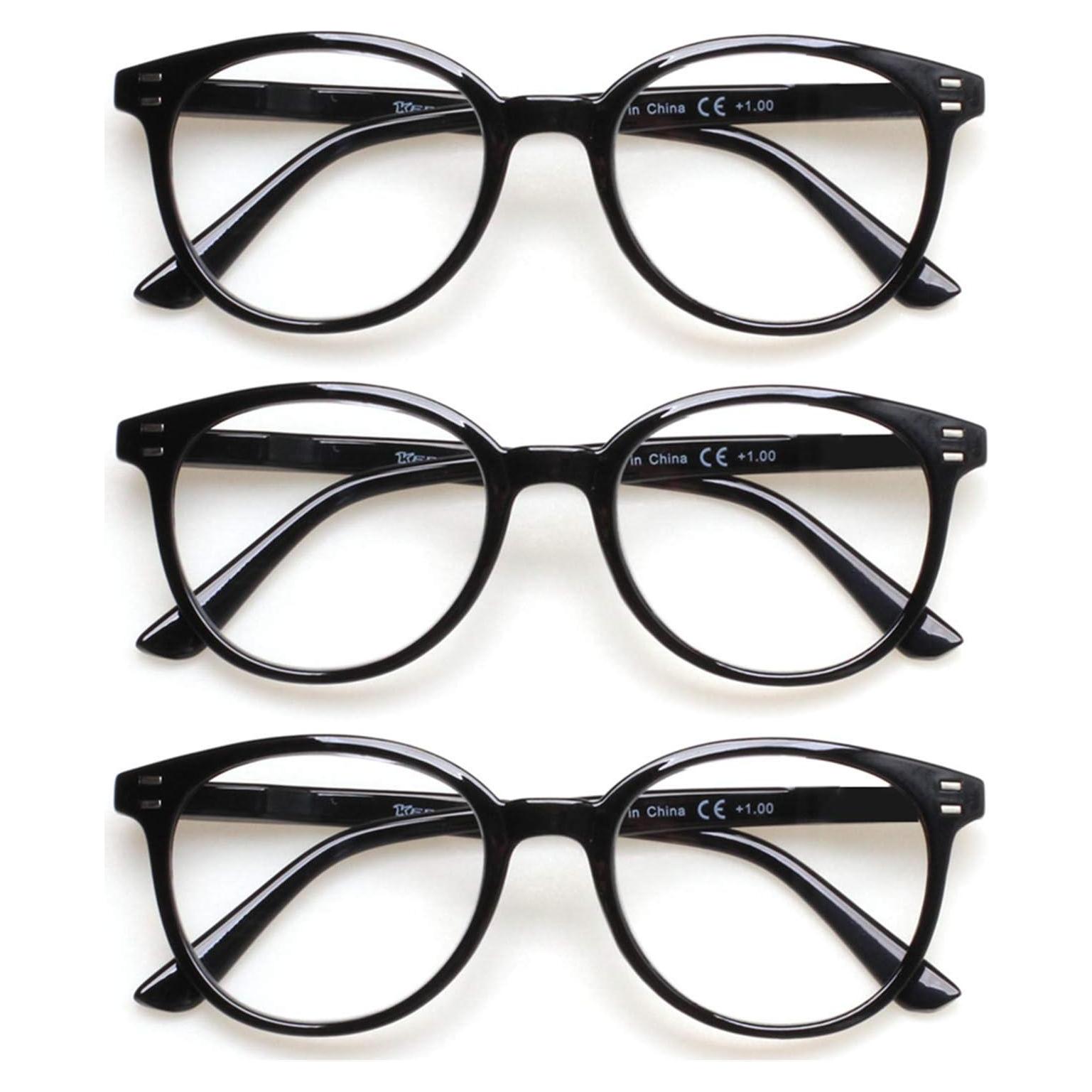 Paquete de 3 Gafas de Lectura SIGVAN Unisex 4.0x Negras