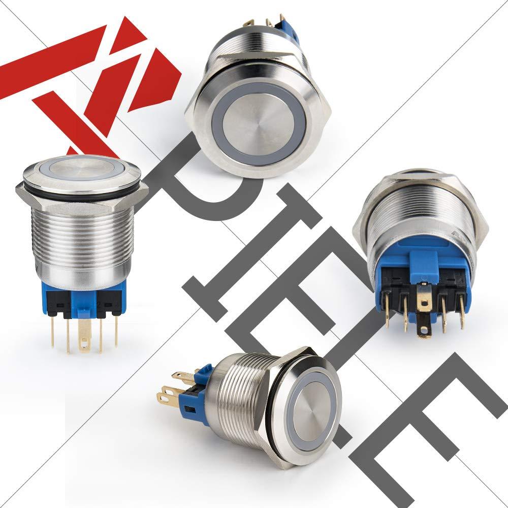 Interruptor de Botón de Presión APIELE 22mm Acero Inoxidable LED 12V