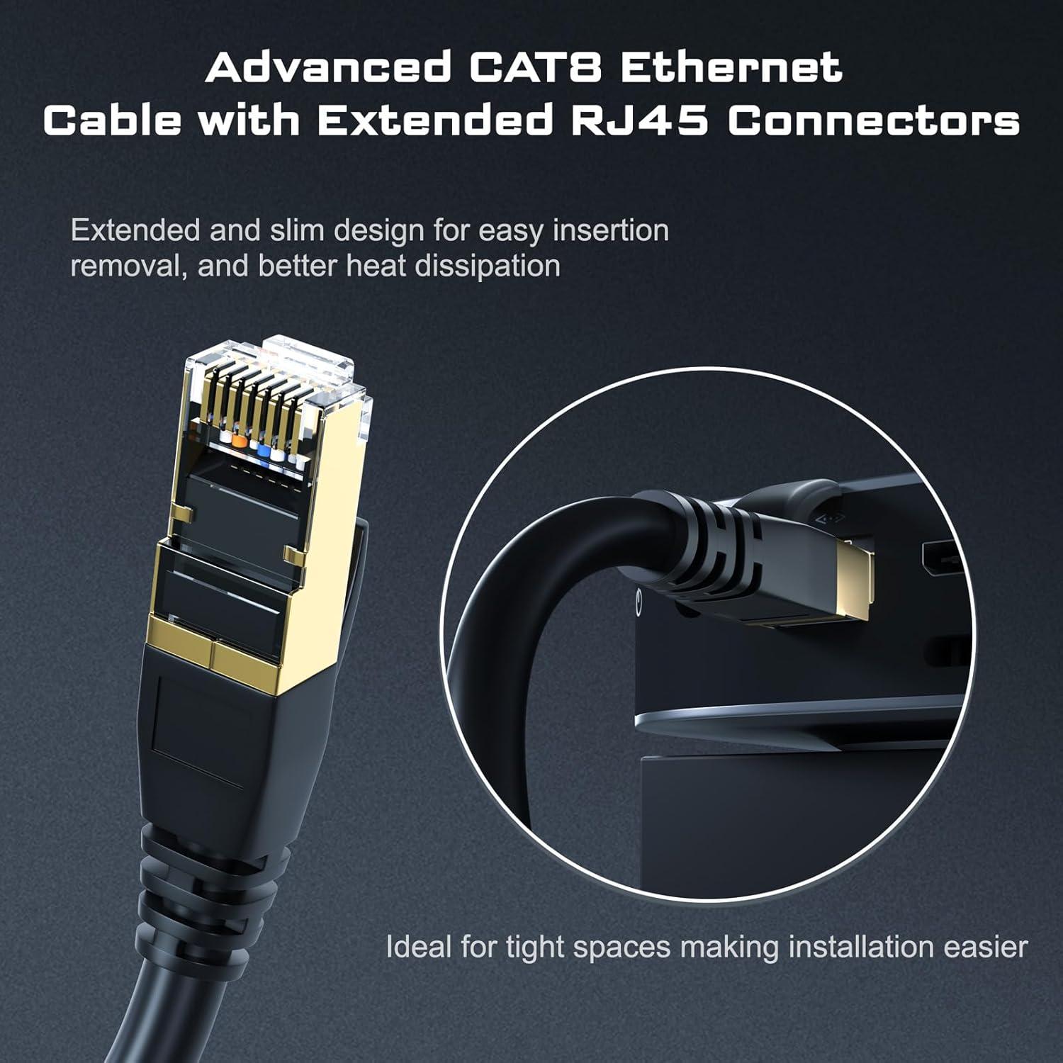 Cable Ethernet Cat8 DbillionDa 0.91m Alta Velocidad 40Gbps