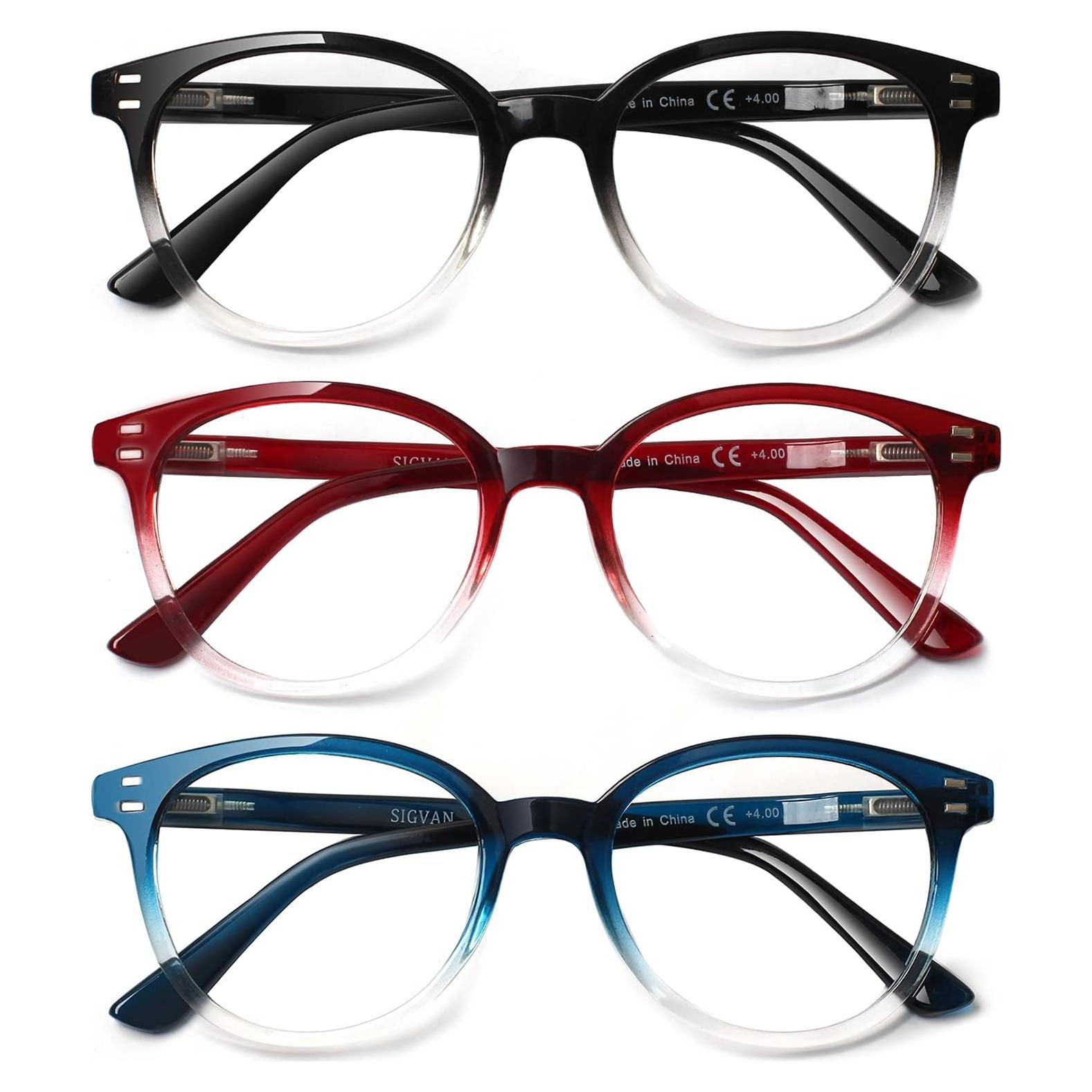 Paquete de 3 Gafas de Lectura Unisex 1.75x con Funda