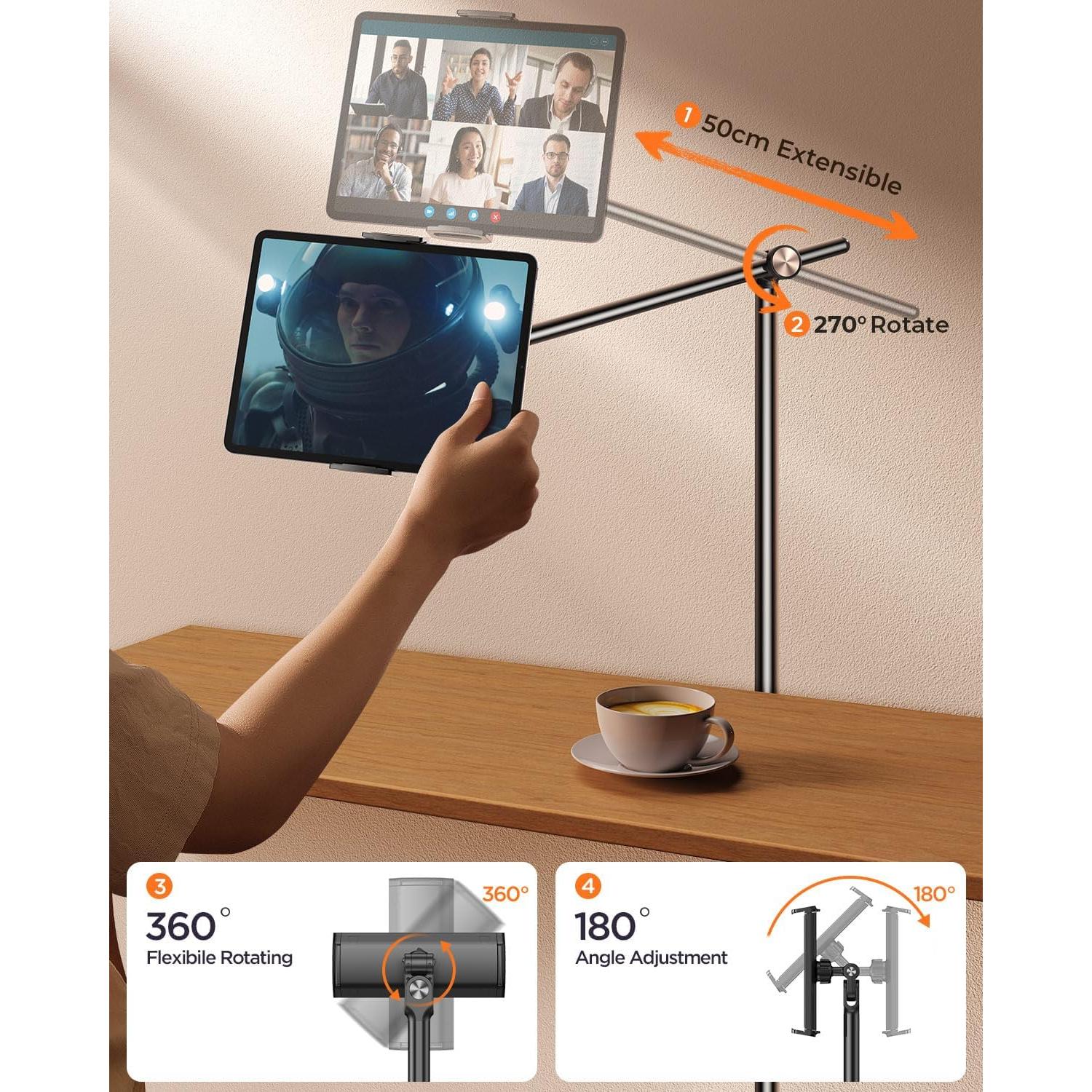 Soporte de Piso Ajustable DIMONCOAT para Tabletas 4.7-15.6"