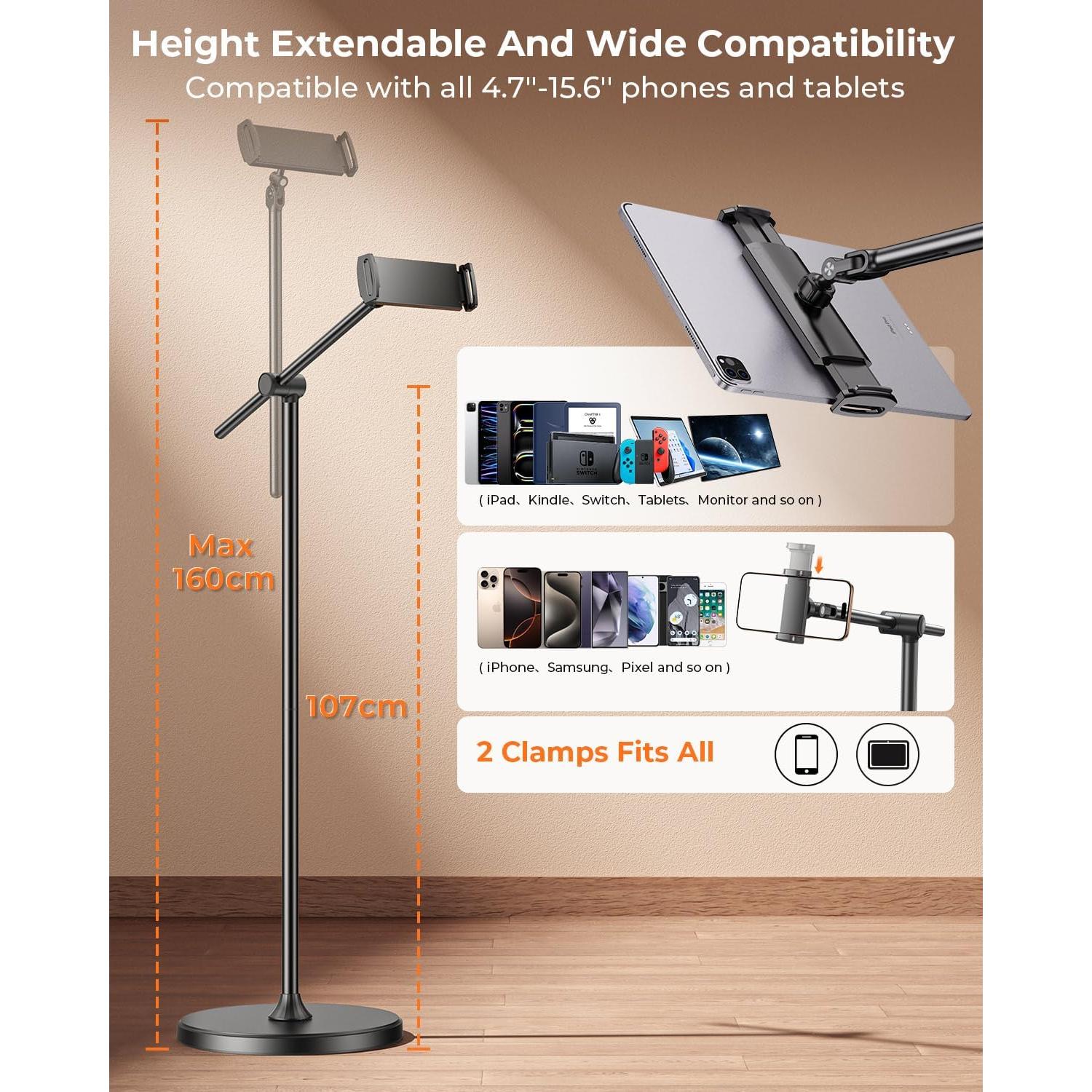 Soporte de Piso Ajustable DIMONCOAT para Tabletas 4.7-15.6"