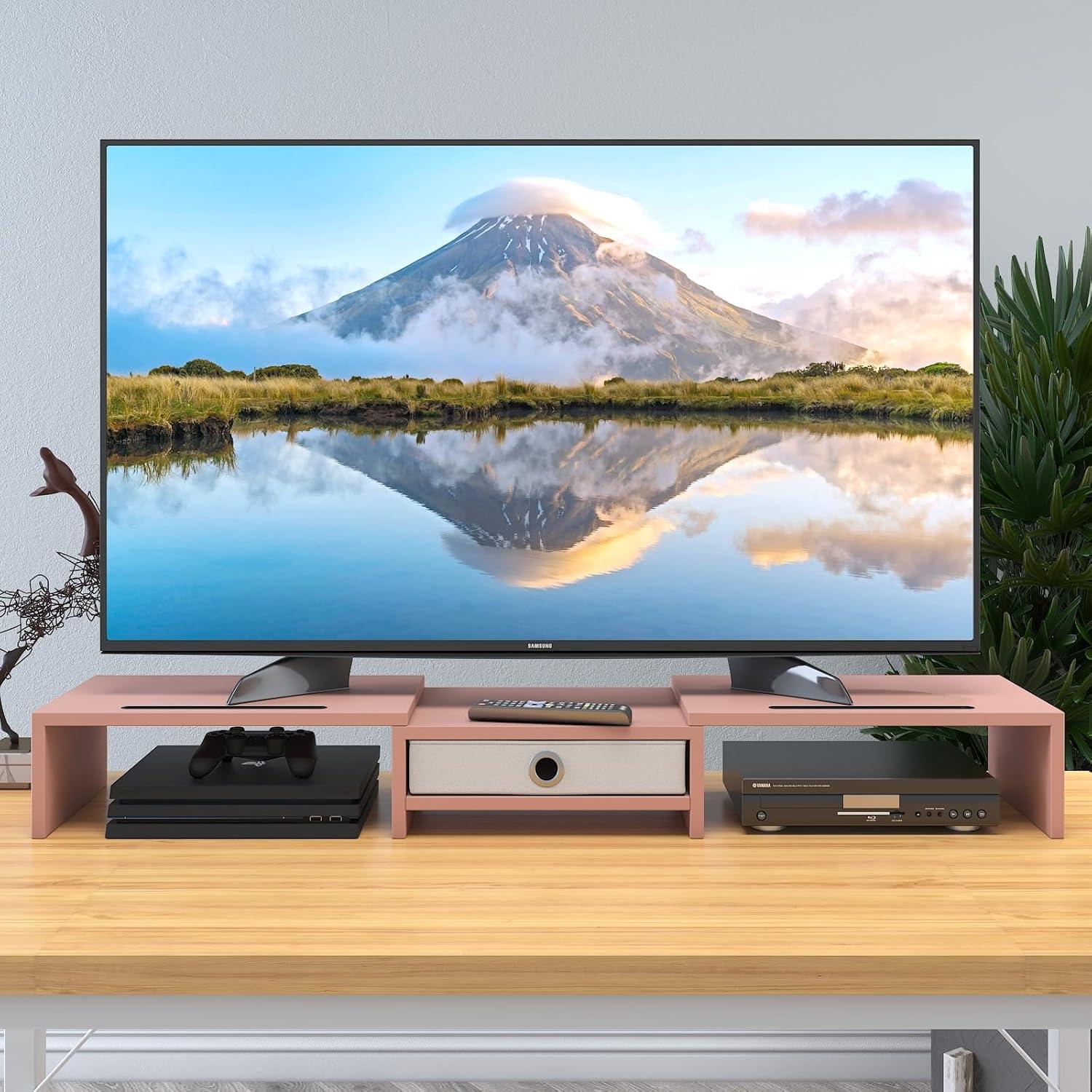 Soporte Doble para Monitores WESTREE Ajustable 3 Estantes Blanco