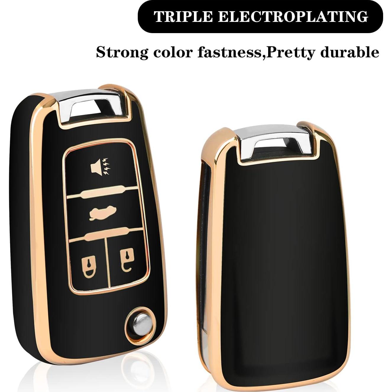 Cubierta de Llave Chevrolet 4 Botones TPU Negro - Xfl Jb