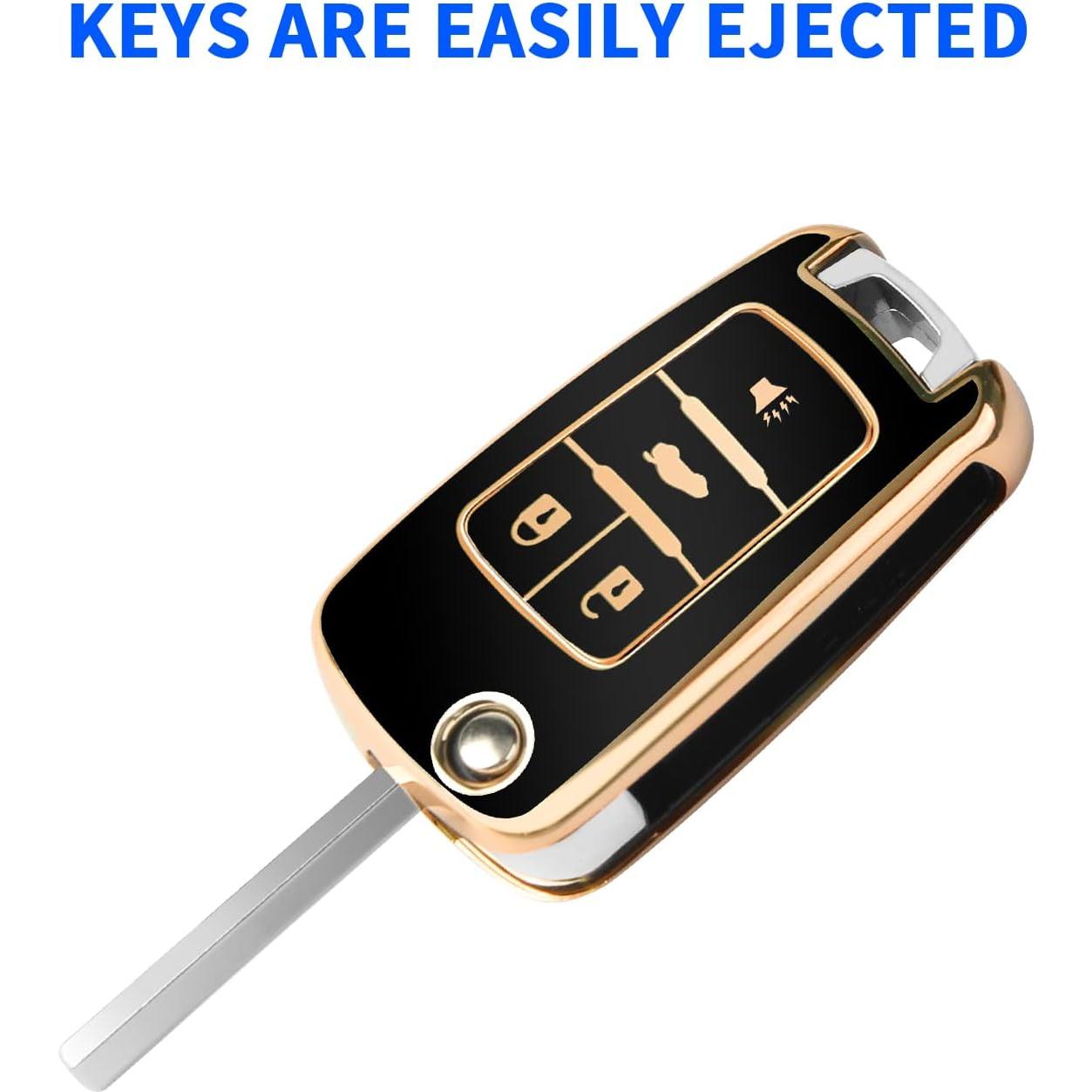 Cubierta de Llave Chevrolet 4 Botones TPU Negro - Xfl Jb