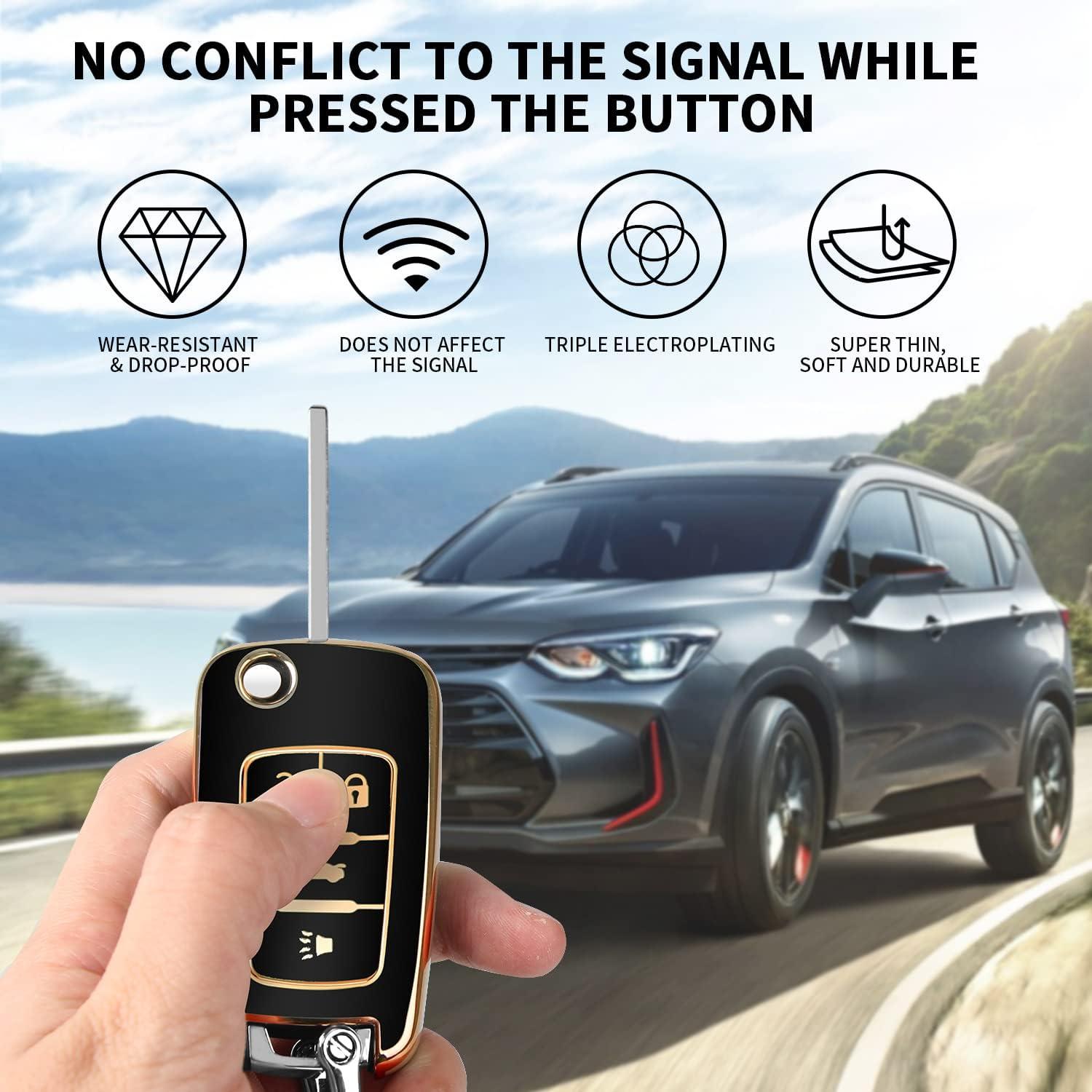 Cubierta de Llave Chevrolet 4 Botones TPU Negro - Xfl Jb