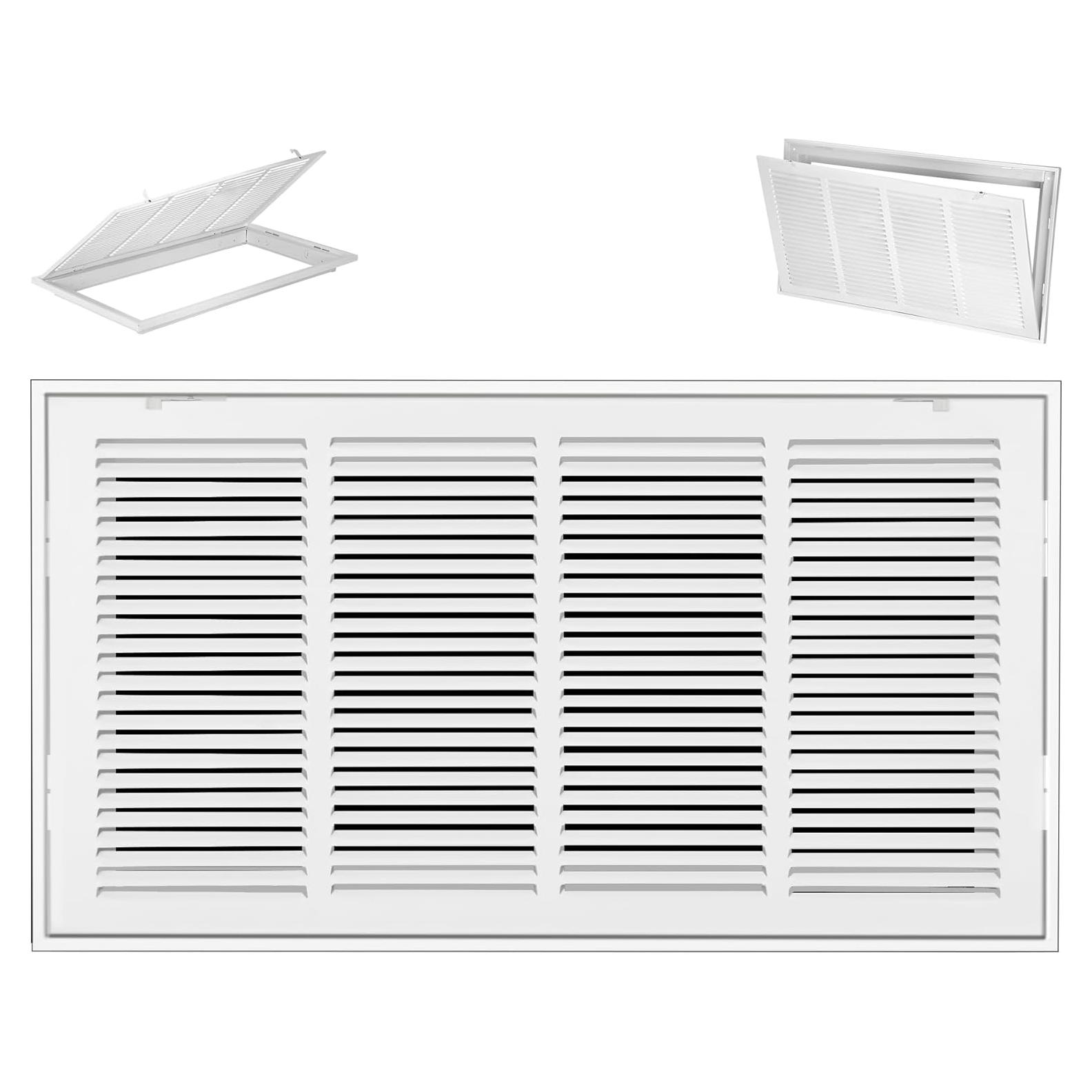 Rejilla de Filtro de Aire de Retorno Fancat 24x12 Acero Blanco