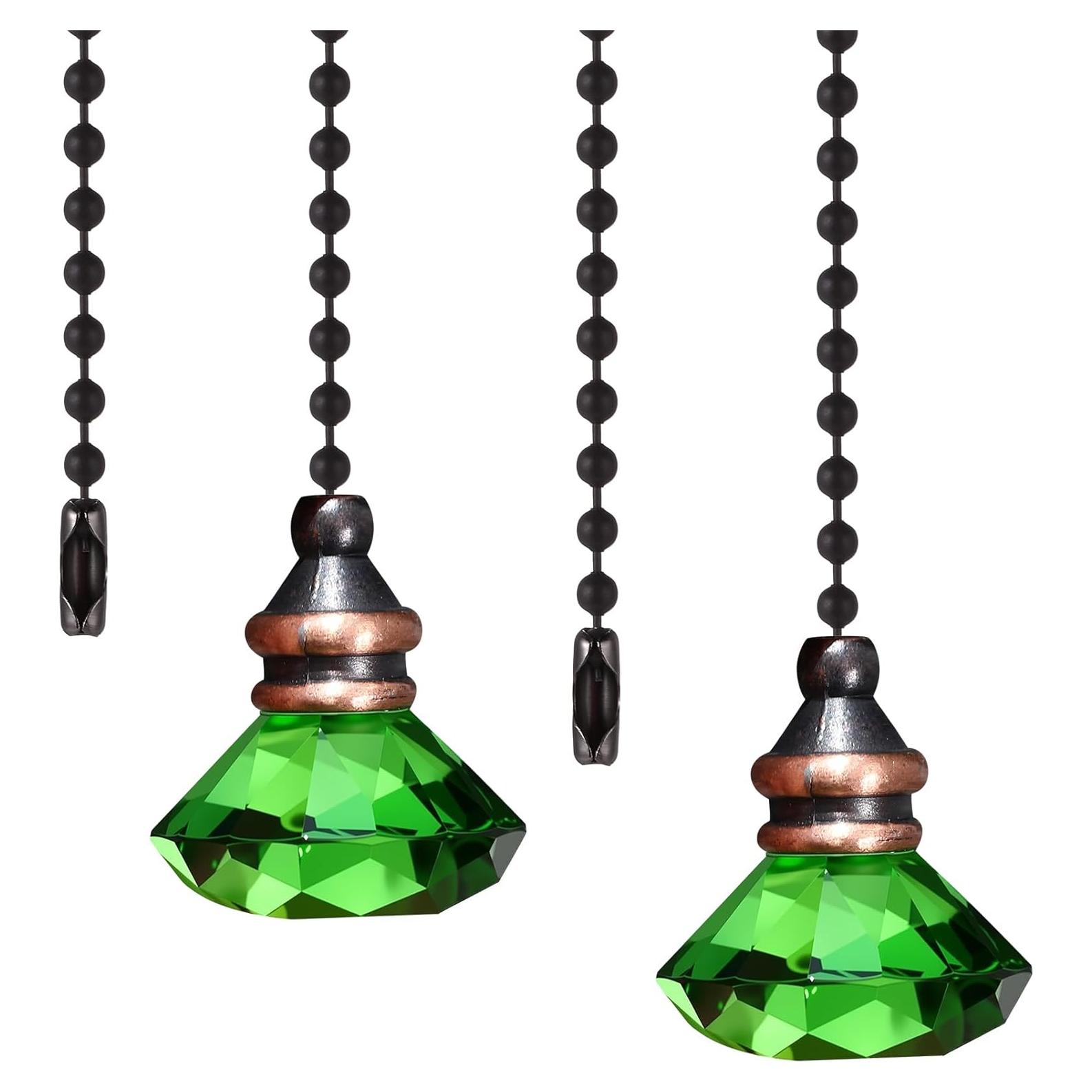 Cadena de Tirar JOVITEC 2 Piezas Cristal Verde 1m