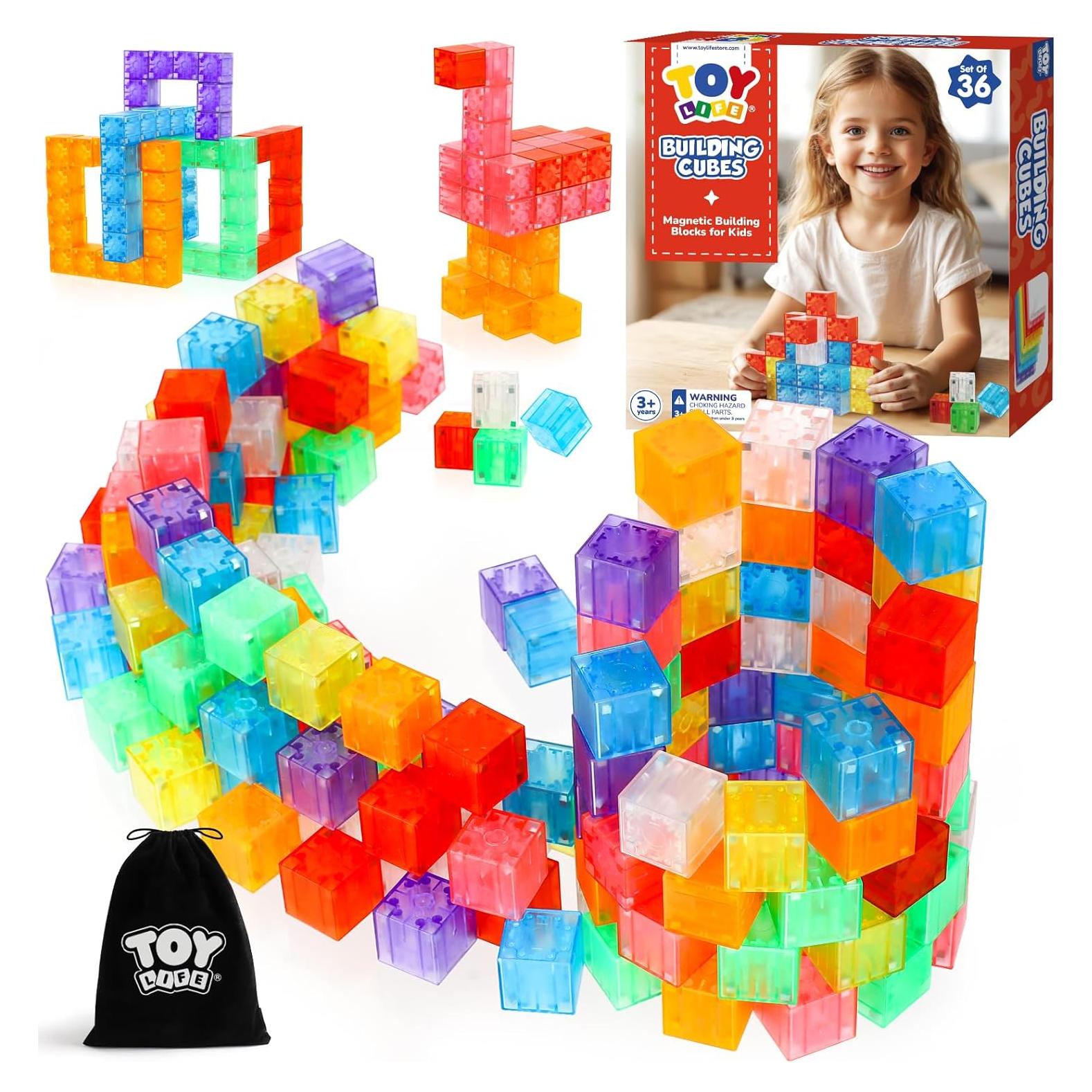 Bloques Magnéticos TOY Life 36 Pcs para Niños 3 a 8 Años