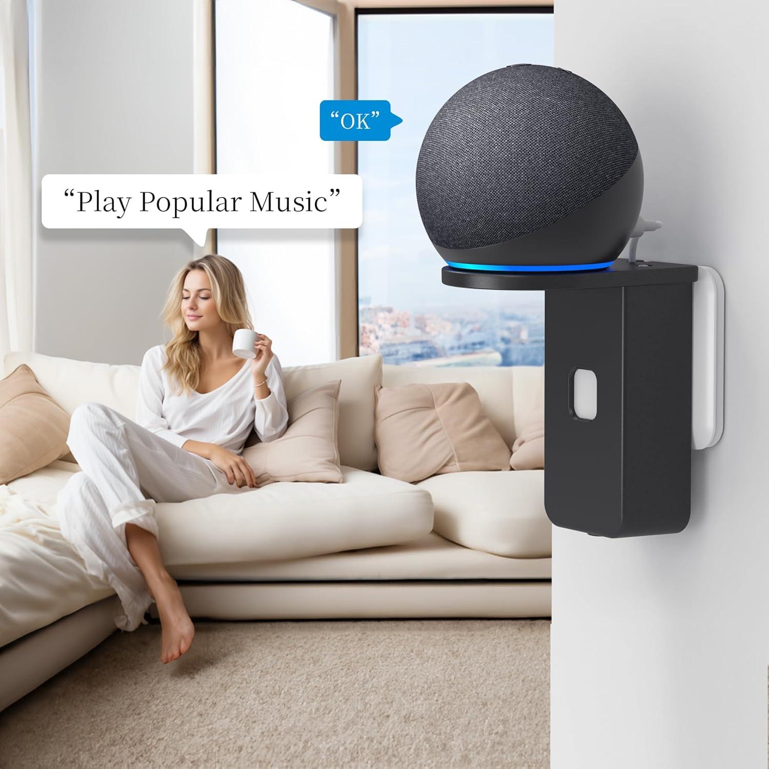 Soporte de Pared PlusAcc para Dot 5ta Gen y Nest Mini - Negro