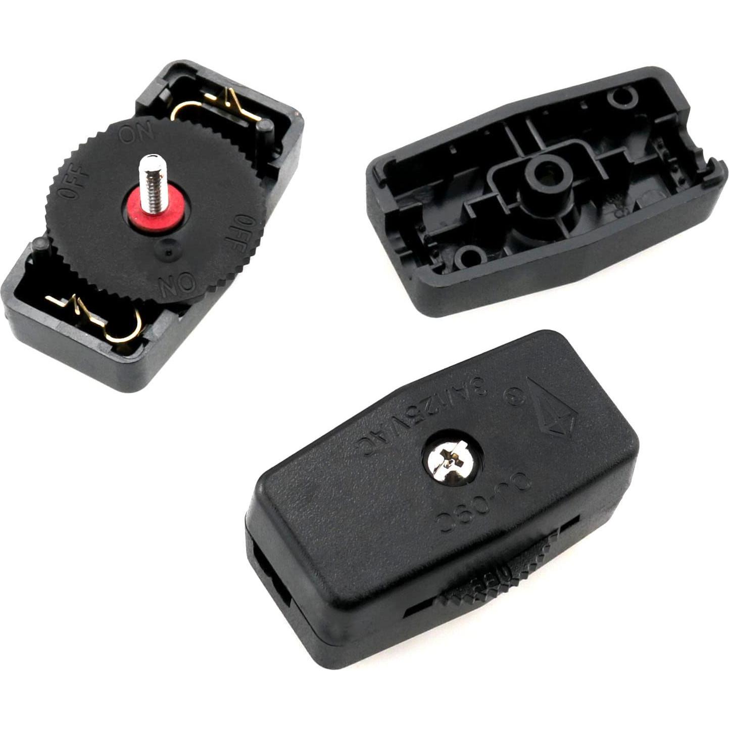 Interruptor de Cable Rotativo JJHXSM 2 Pcs Negro 125V 3A