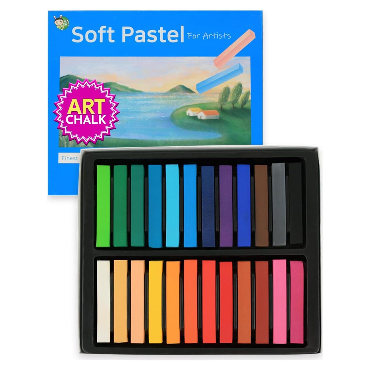 Pasteles de Tiza Suave HA SHI 24 Colores No Tóxicos