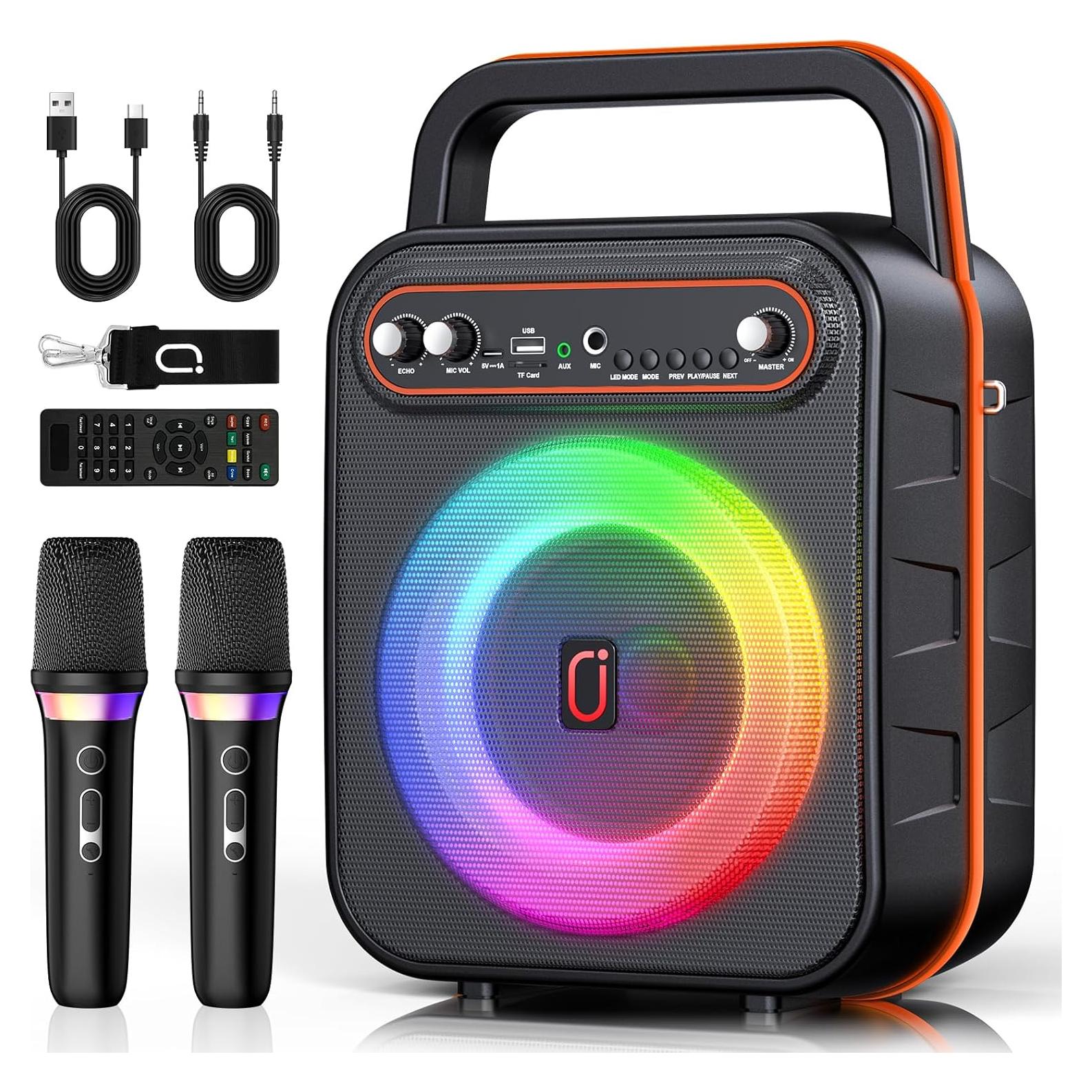 Máquina de Karaoke JYX S67 con 2 Micrófonos Inalámbricos