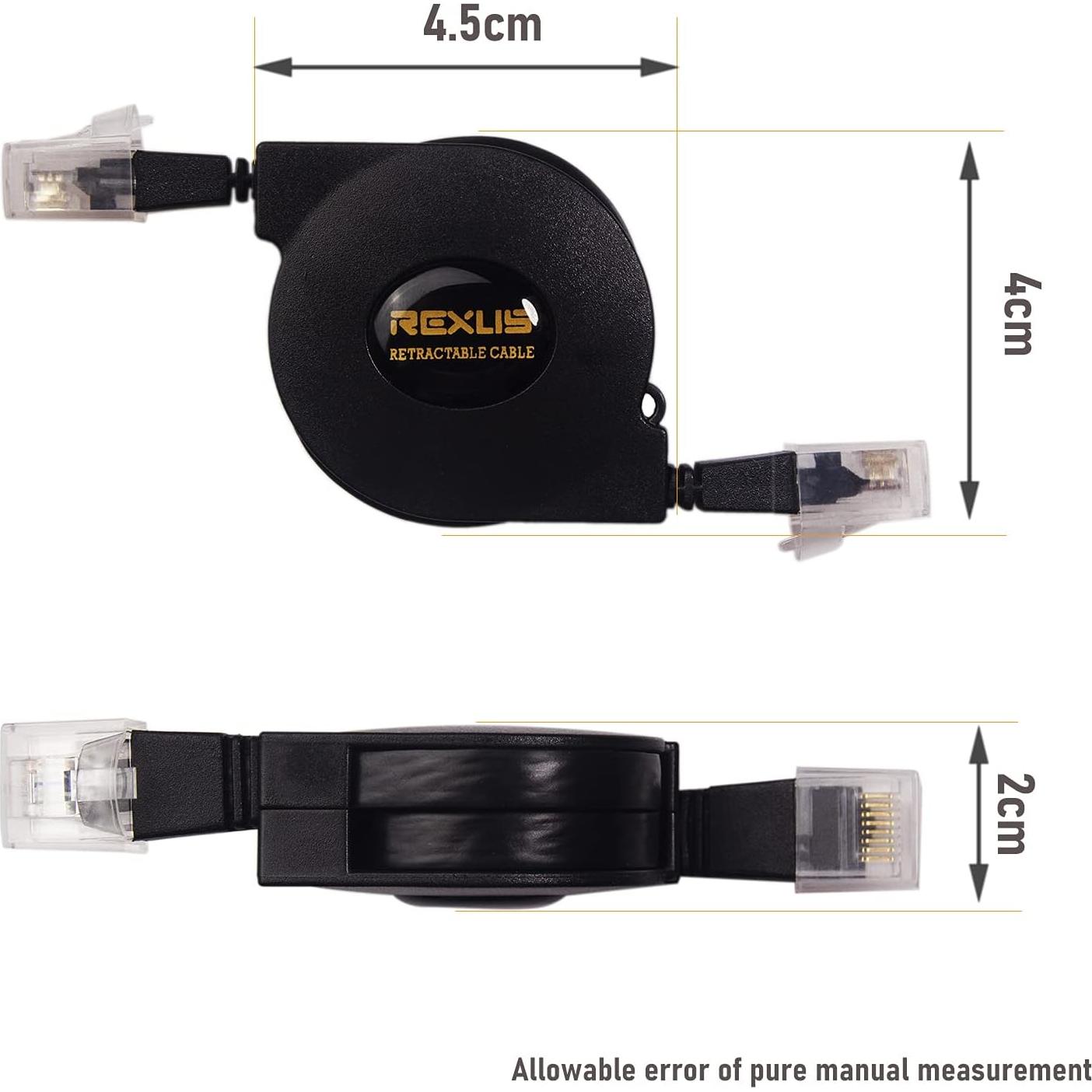 Cable Ethernet REXUS Cat 6 Retráctil 1.0 m Alta Velocidad