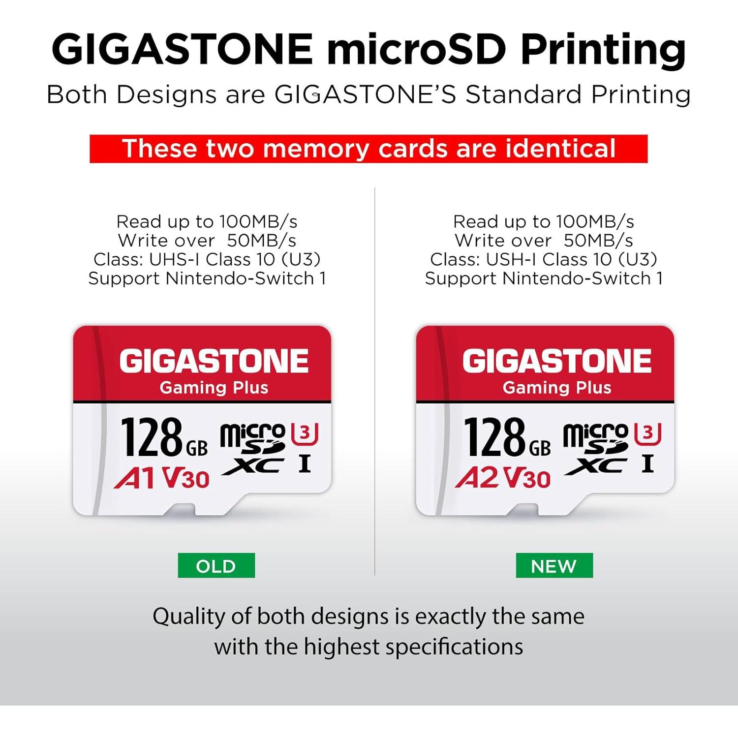 Tarjeta Micro SD 128GB Gigastone Gaming Plus UHS-I A1 U3