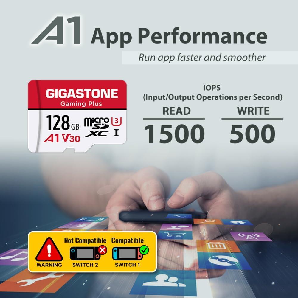 Tarjeta Micro SD 128GB Gigastone Gaming Plus UHS-I A1 U3