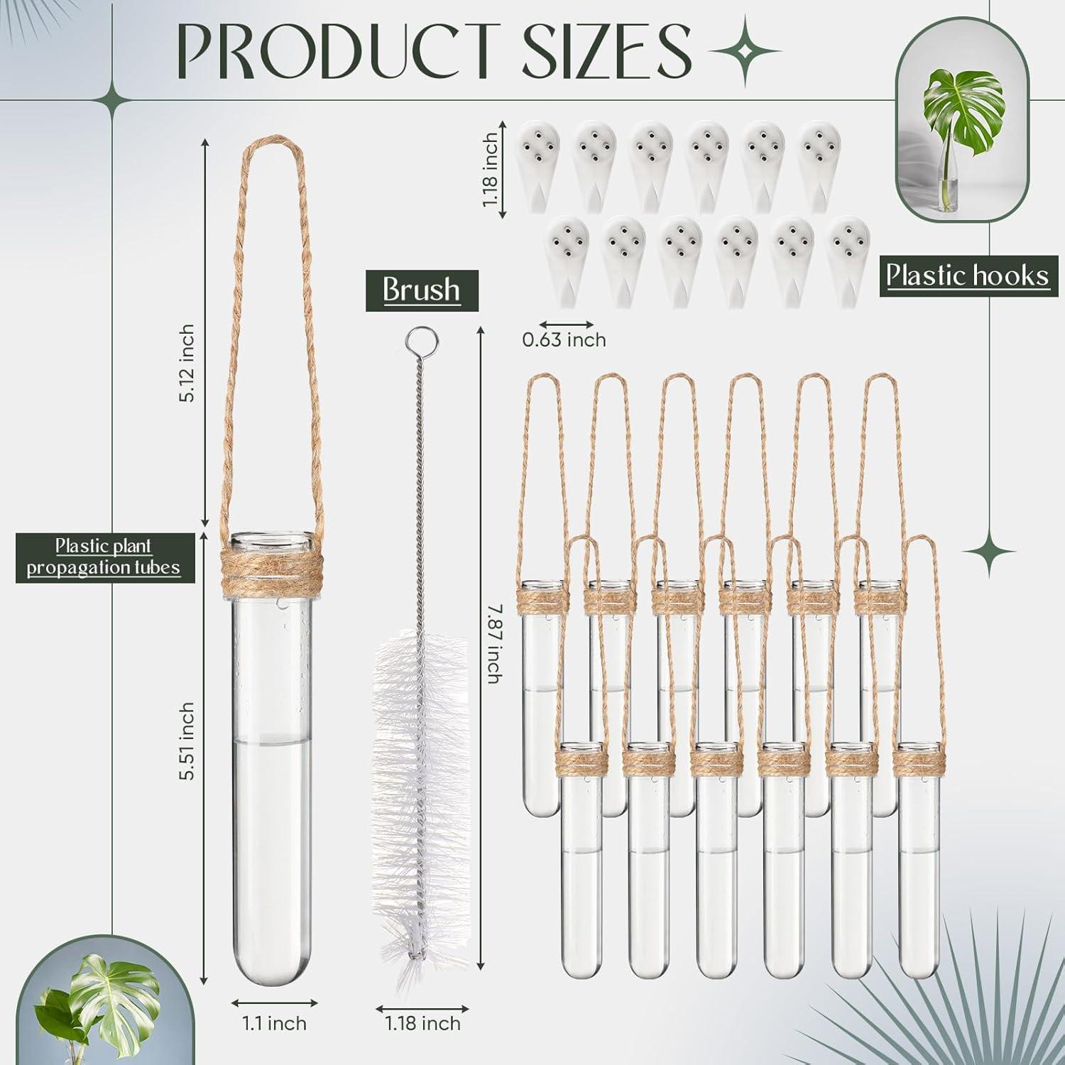 Baderke 12 Tubos de Propagación de Plástico Colgantes para Jardín