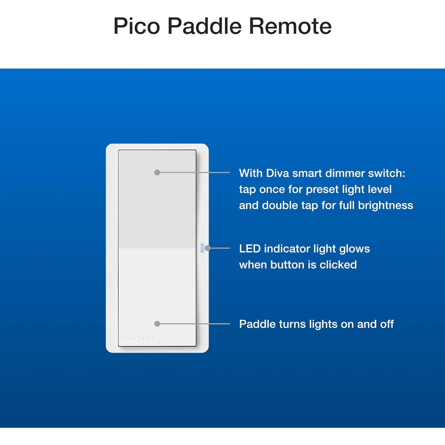 Control Remoto Paddle Pico Lutron para Interruptores Caseta