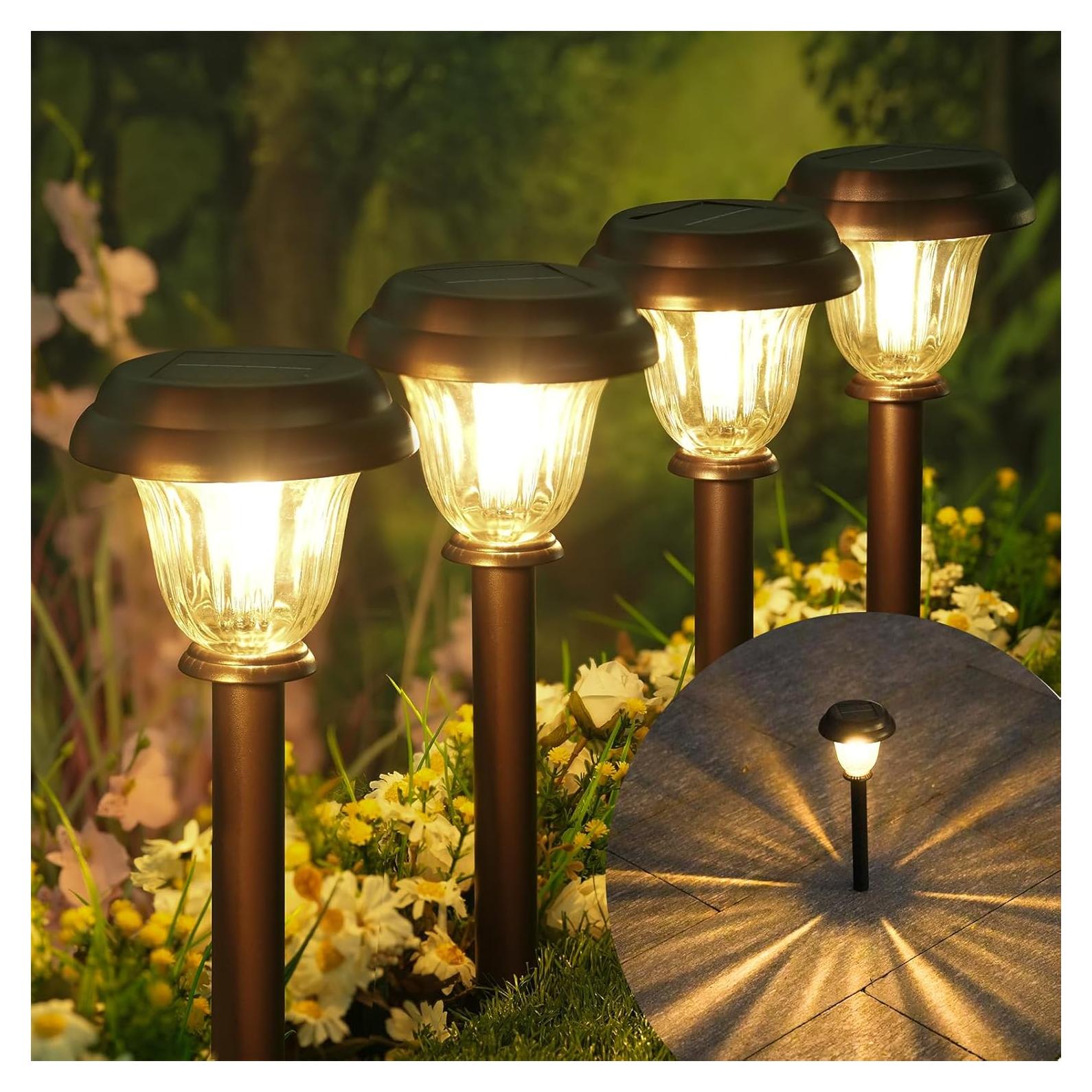 Luces Solares para Exterior DERAYSION 8 Pack Acero Inoxidable