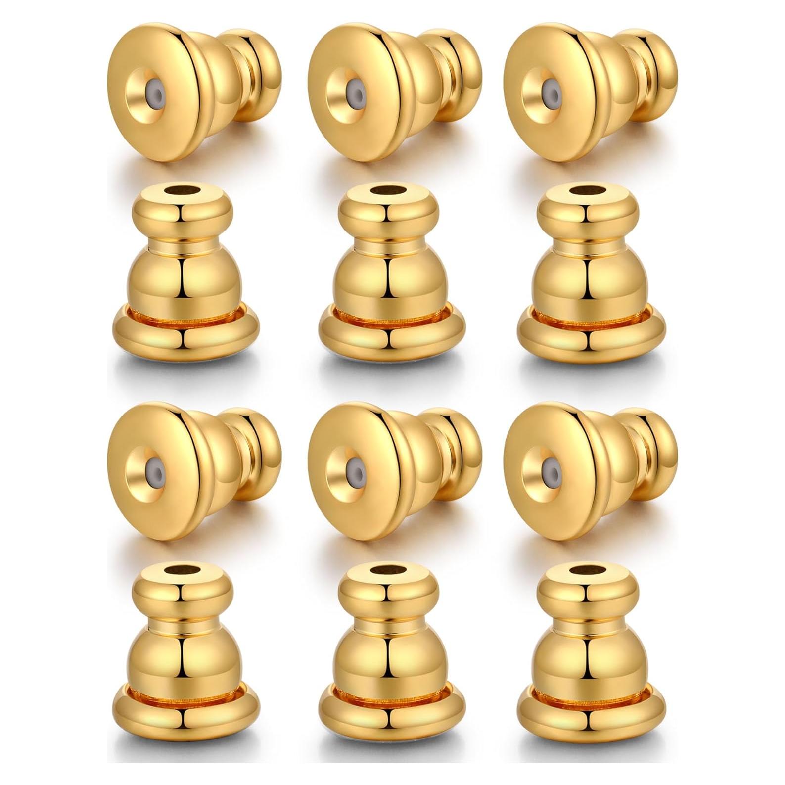 Respaldos de Aretes Hipoalergénicos Catinee - 6 Pares Oro