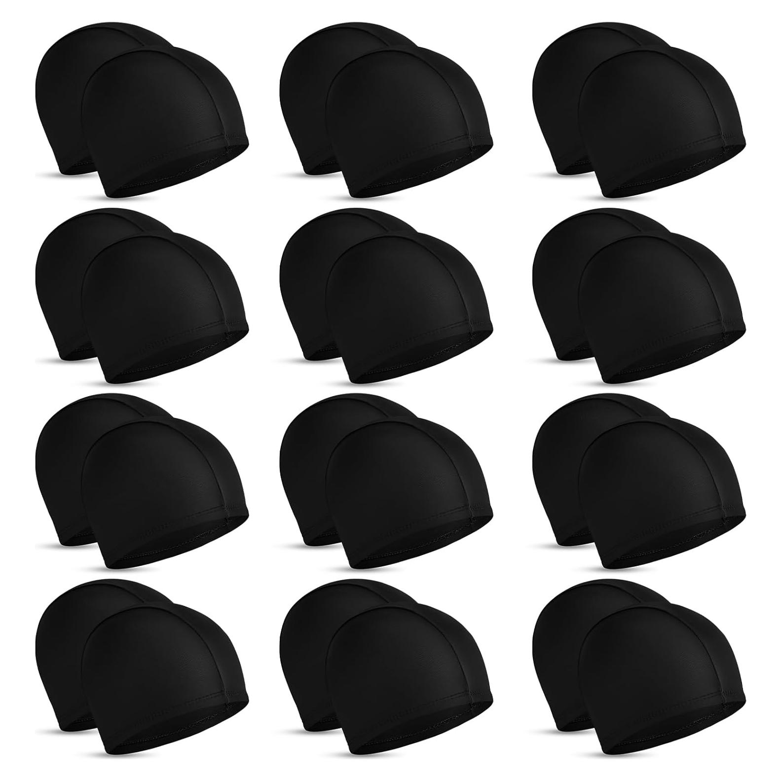 Gorros de Natación Elásticos Bonuci 24 Piezas Negro