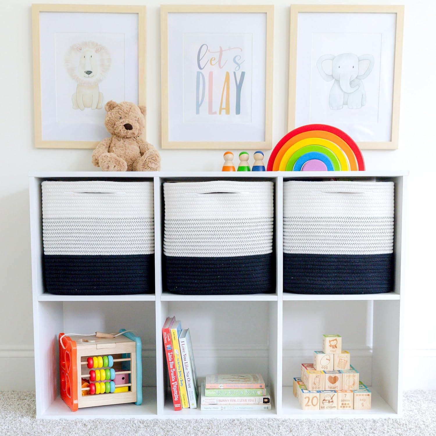 Cestas de Almacenamiento NaturalCozy 28x28x28 cm Paquete de 3