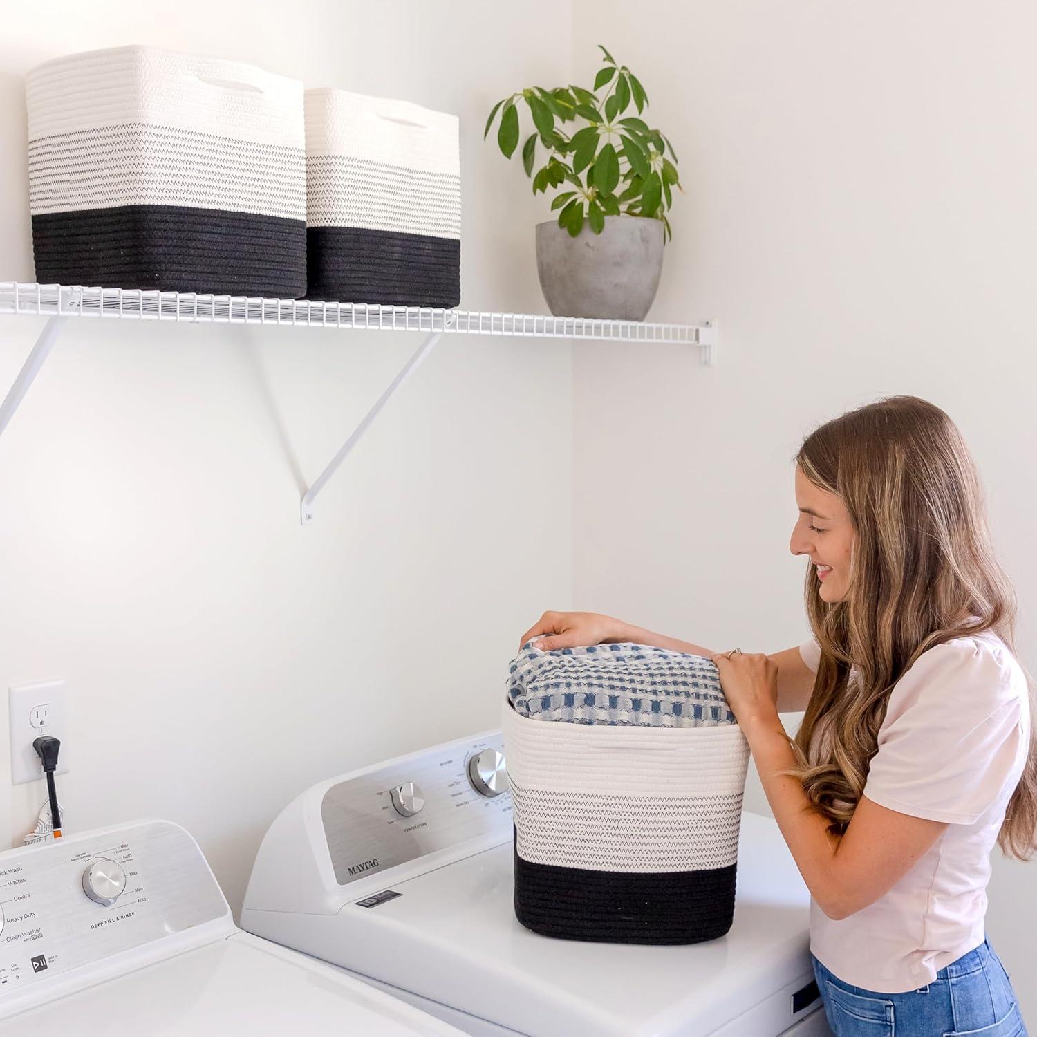 Cestas de Almacenamiento NaturalCozy 28x28x28 cm Paquete de 3