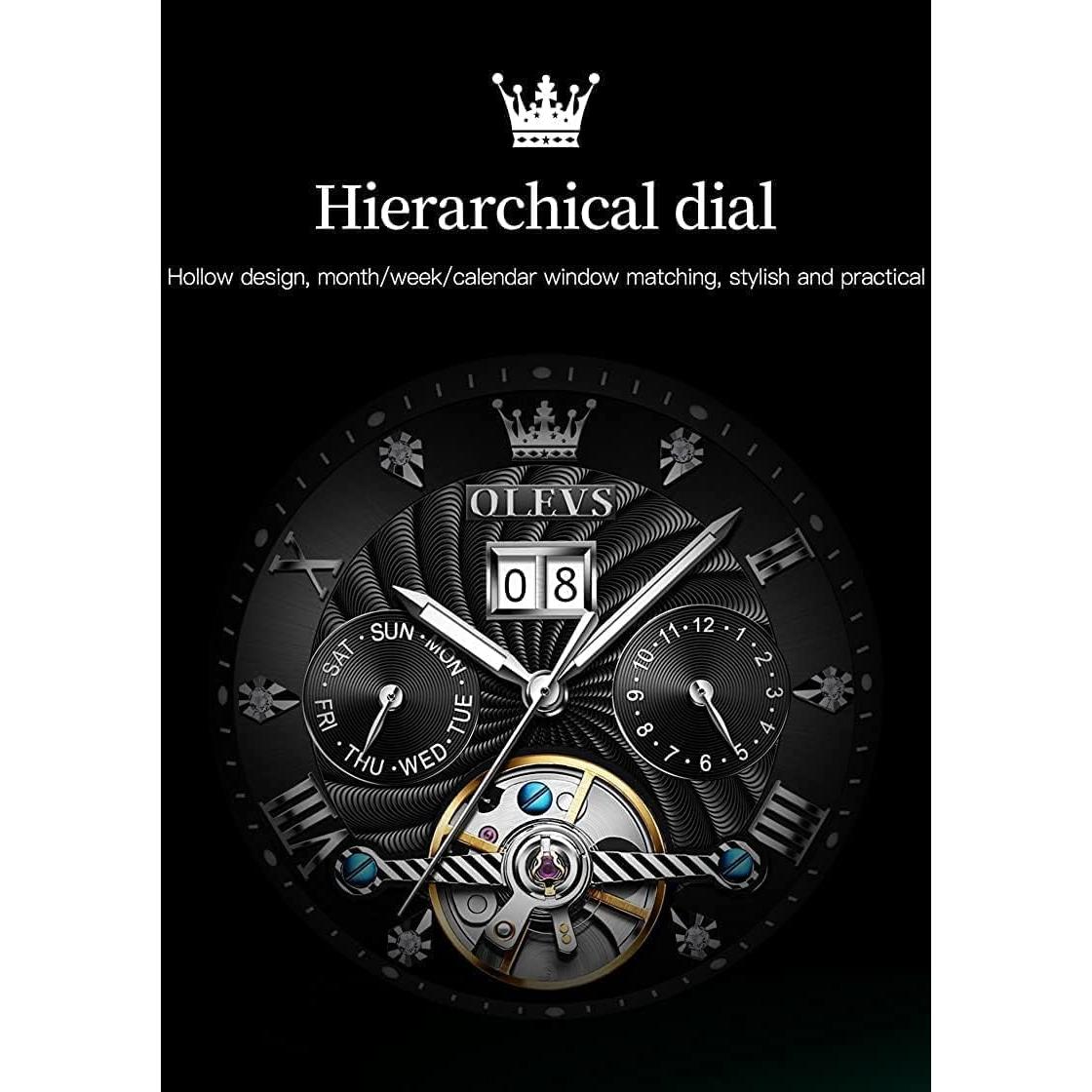 Reloj Automático OLEVS Hombre Esqueleto 41mm Acero Inoxidable