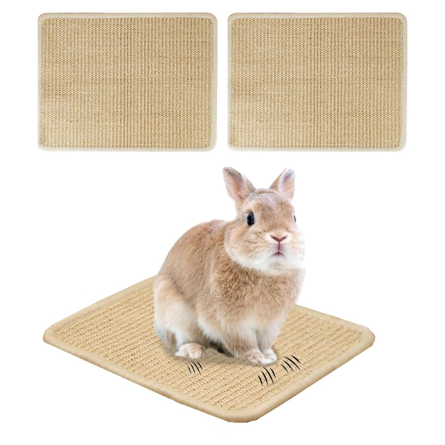 Alfombrilla de Rascado para Conejos KEYIDE 40x30cm Yute Natural