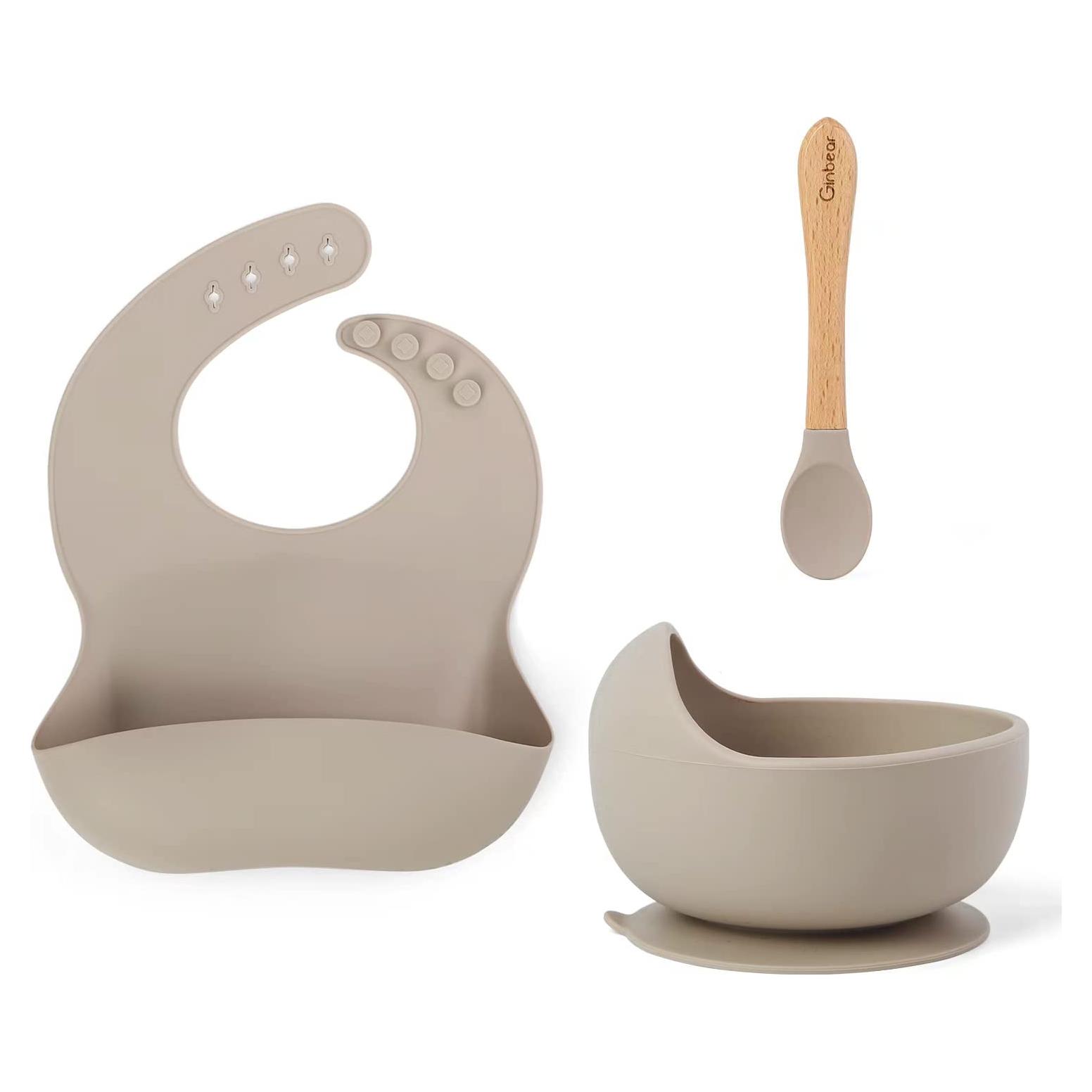 Set de Alimentación para Bebés Ginbear - Tazón, Babero y Cuchara