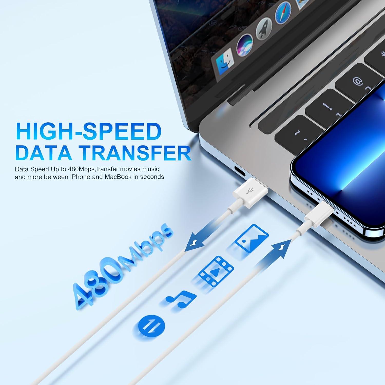 Cable Lightning 1.8M DFLASH para iPhone Carga Rápida MFi