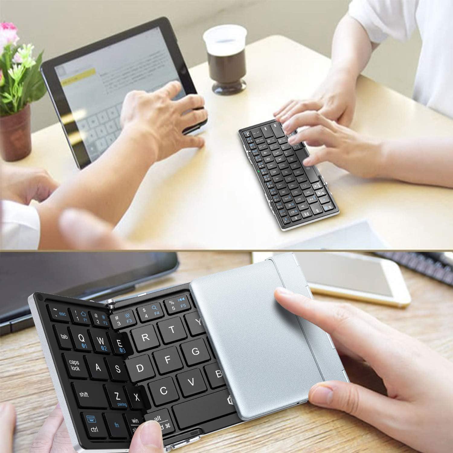Teclado Bluetooth Plegable iClever BK03, Ultra Delgado, USB-C