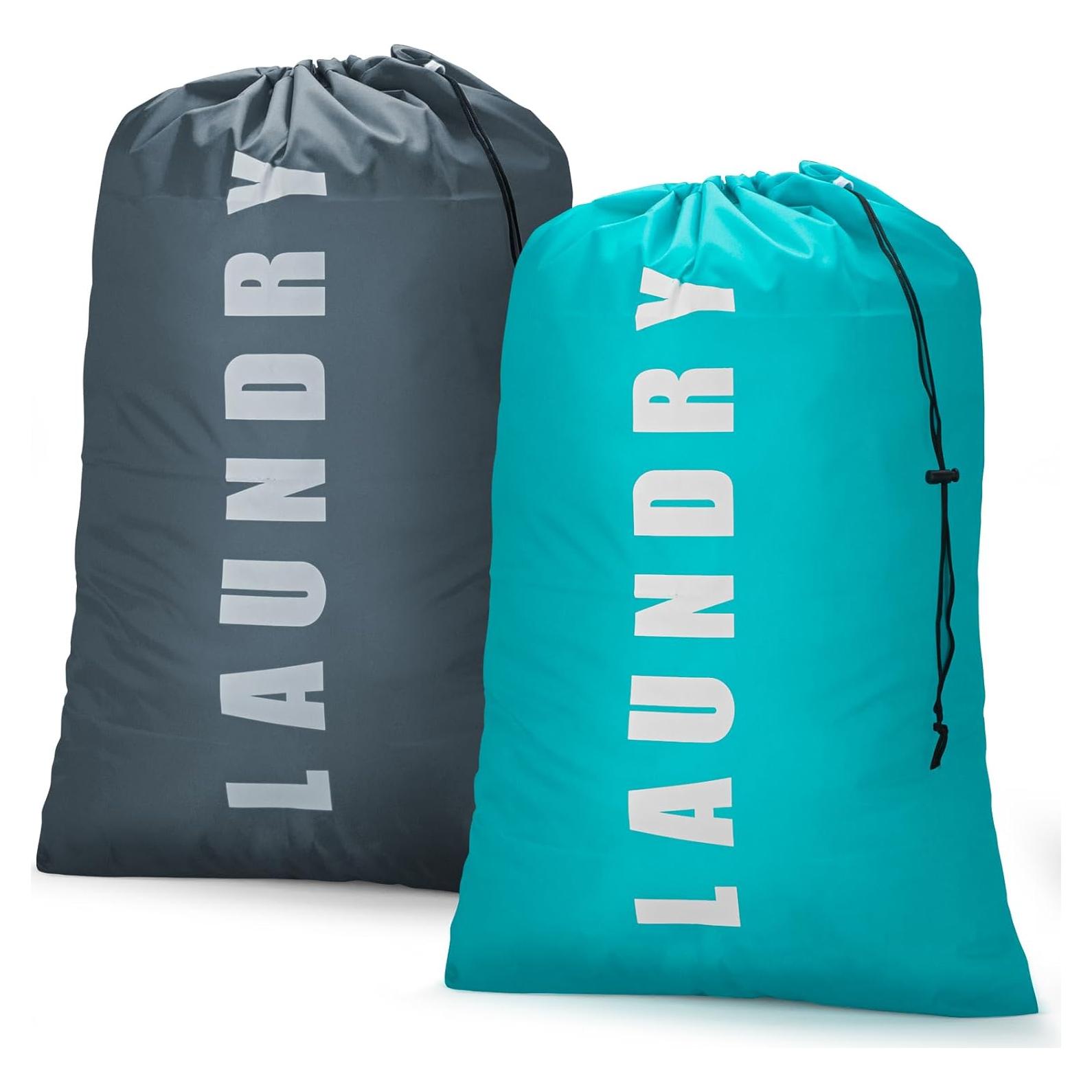 Bolsa de lavandería Isink 61x91 cm 2 Pack Cian y Gris