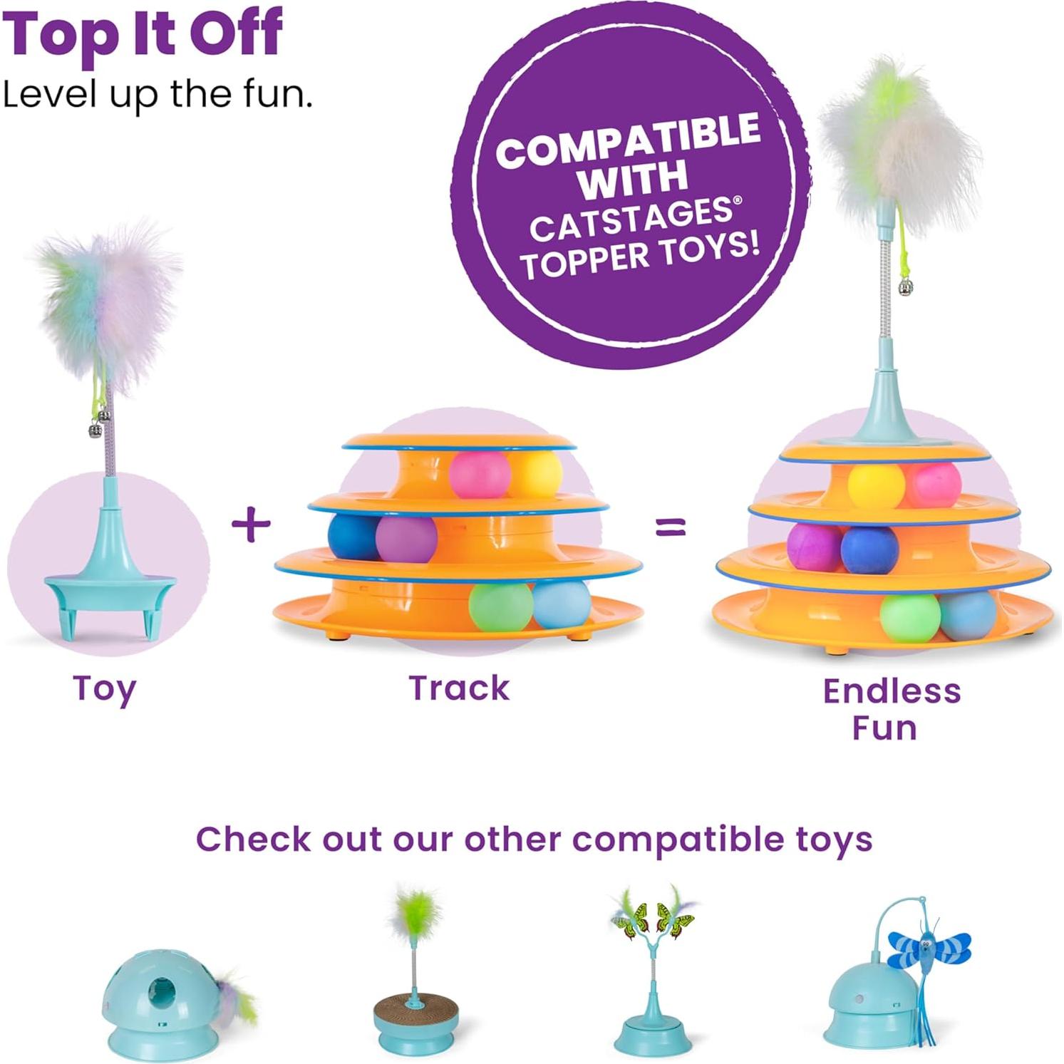 Torre de Pistas Interactiva PetStages 3 Niveles con 6 Bolas