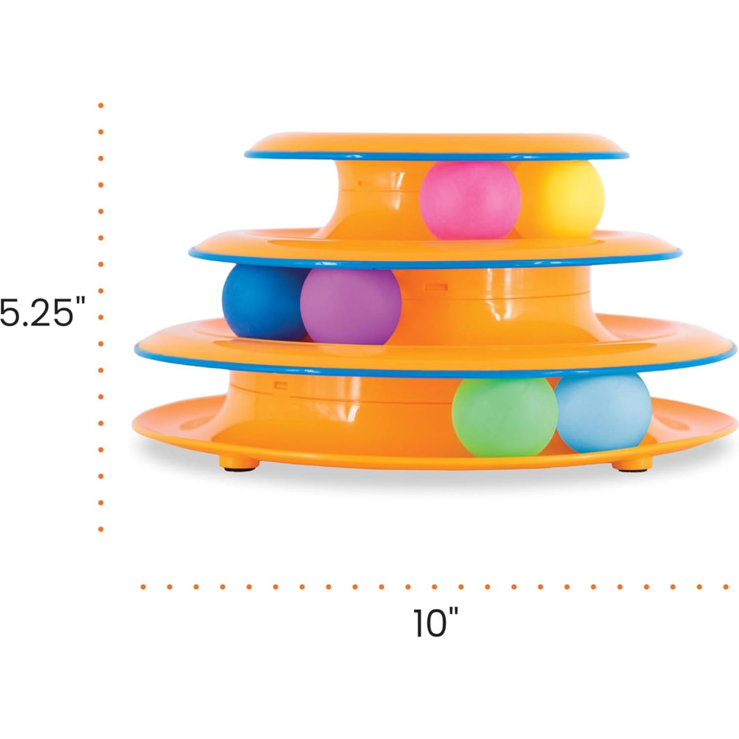 Torre de Pistas Interactiva PetStages 3 Niveles con 6 Bolas