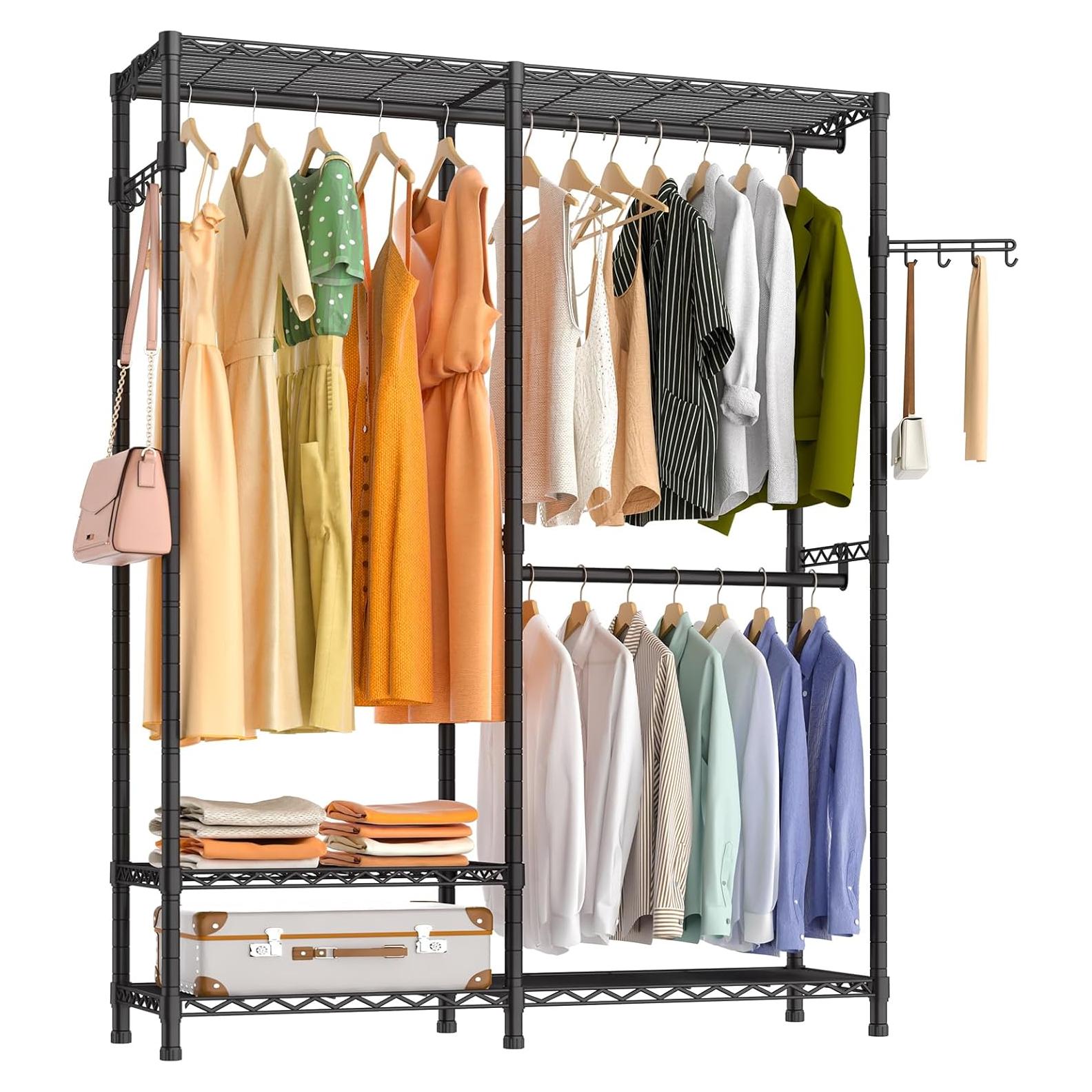 Perchero de Ropa Exglobol Ajustable 3 Niveles 800LBS Negro