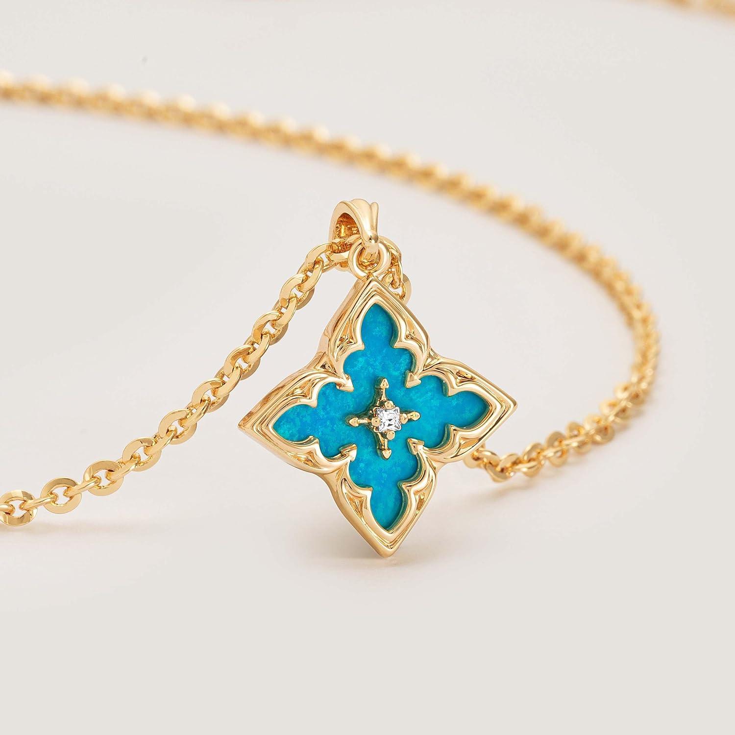 Collar de Trébol Fettero Gold para Mujeres - Baño de Oro 14K