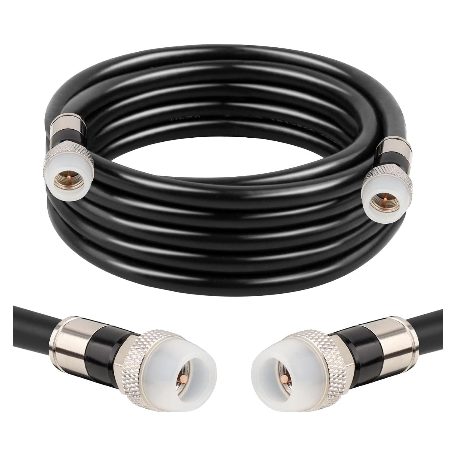 Cable Coaxial RG6 3.05m MOOKEERF Impermeable para TV e Internet