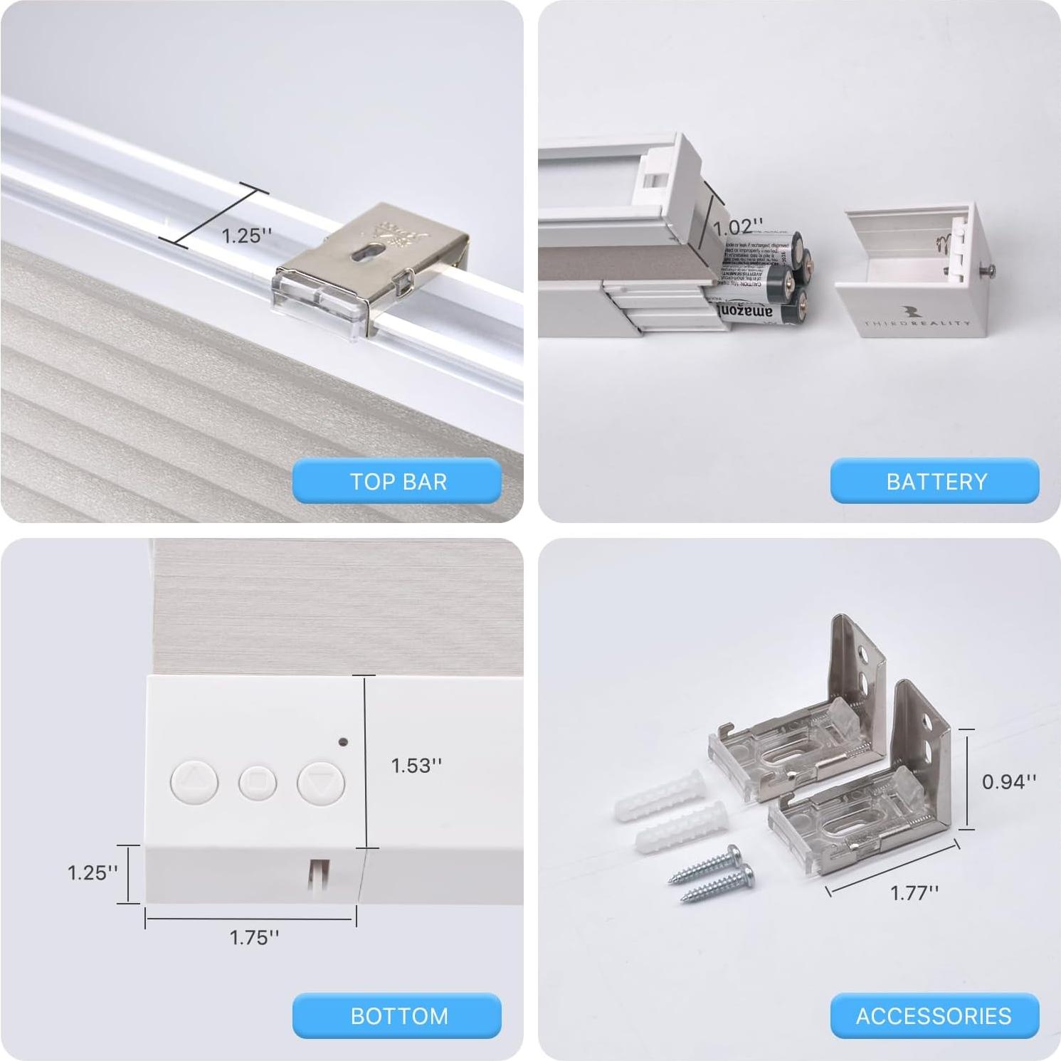 Cortina Inteligente ZigBee THIRDREALITY 50.8x182.9 cm Gris/Blanco