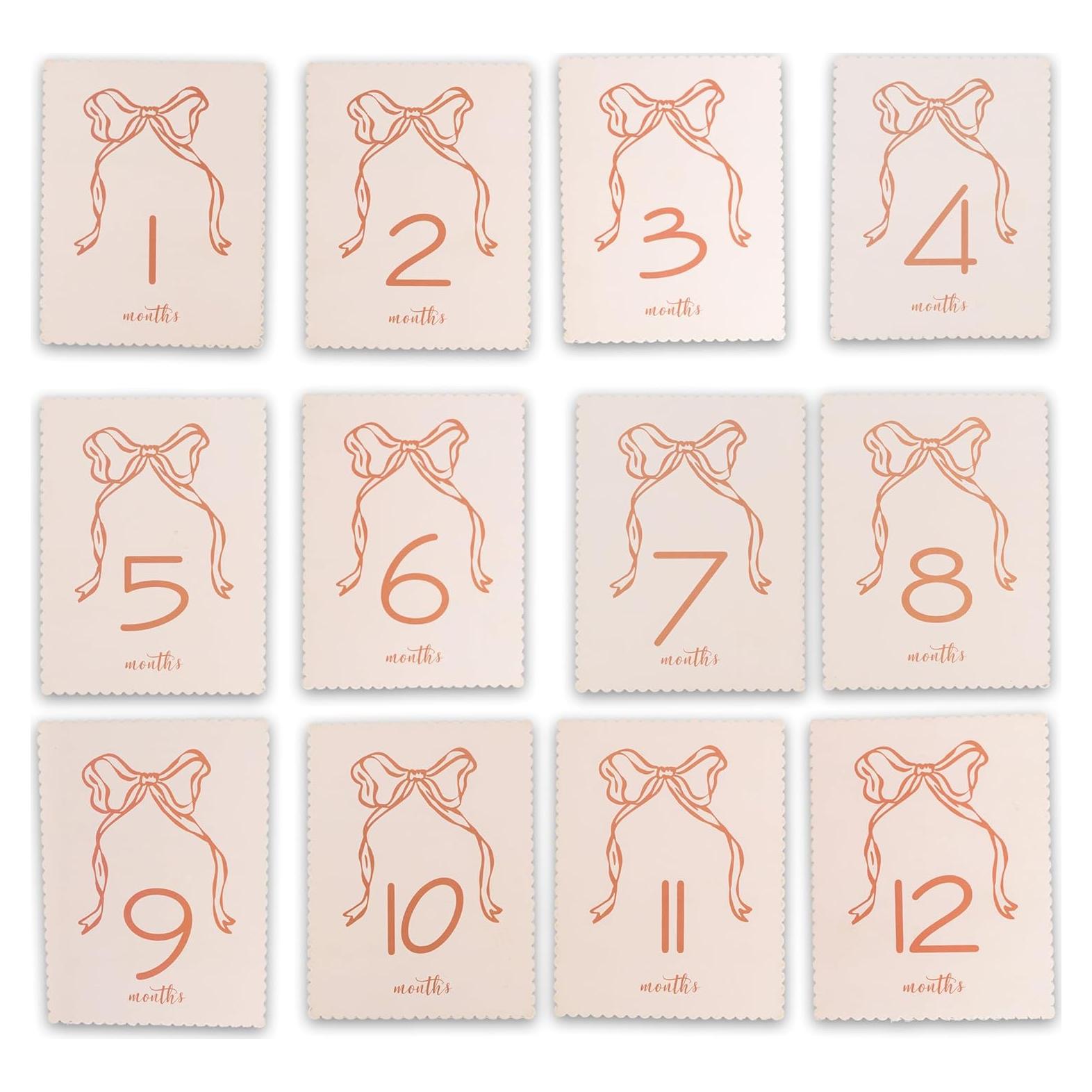 Tarjetas de Hitos Mensuales para Bebés Chole Gifts - 12 Tarjetas