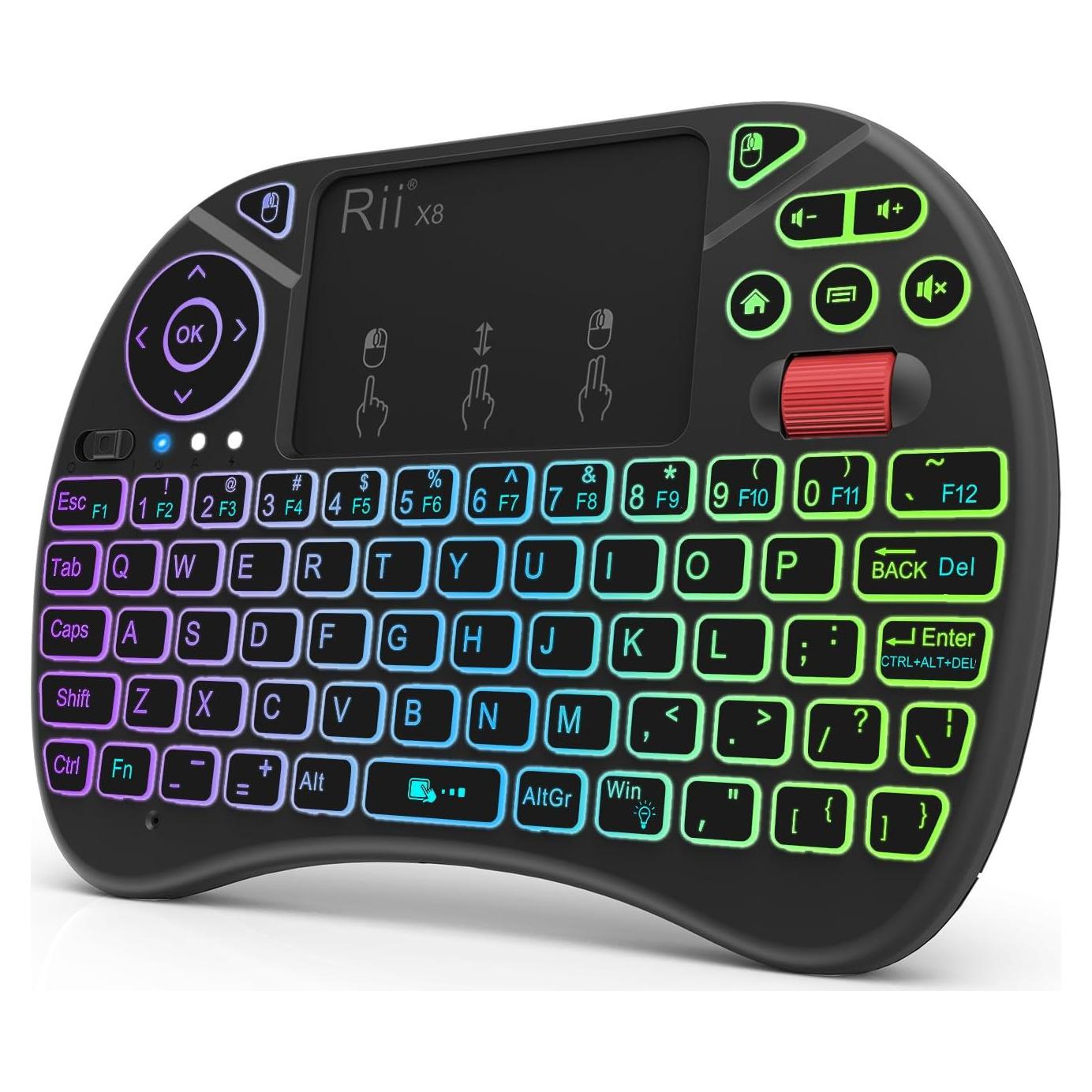Teclado Inalámbrico Rii X8 con Touchpad y RGB