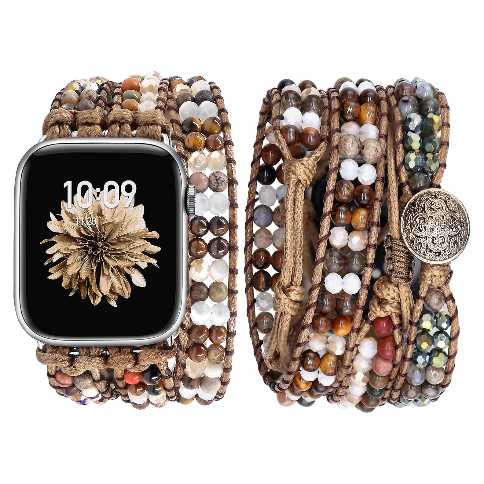 Pulsera de Reloj Bohemia JR.DM con Cuentas para Apple Watch 38-45mm