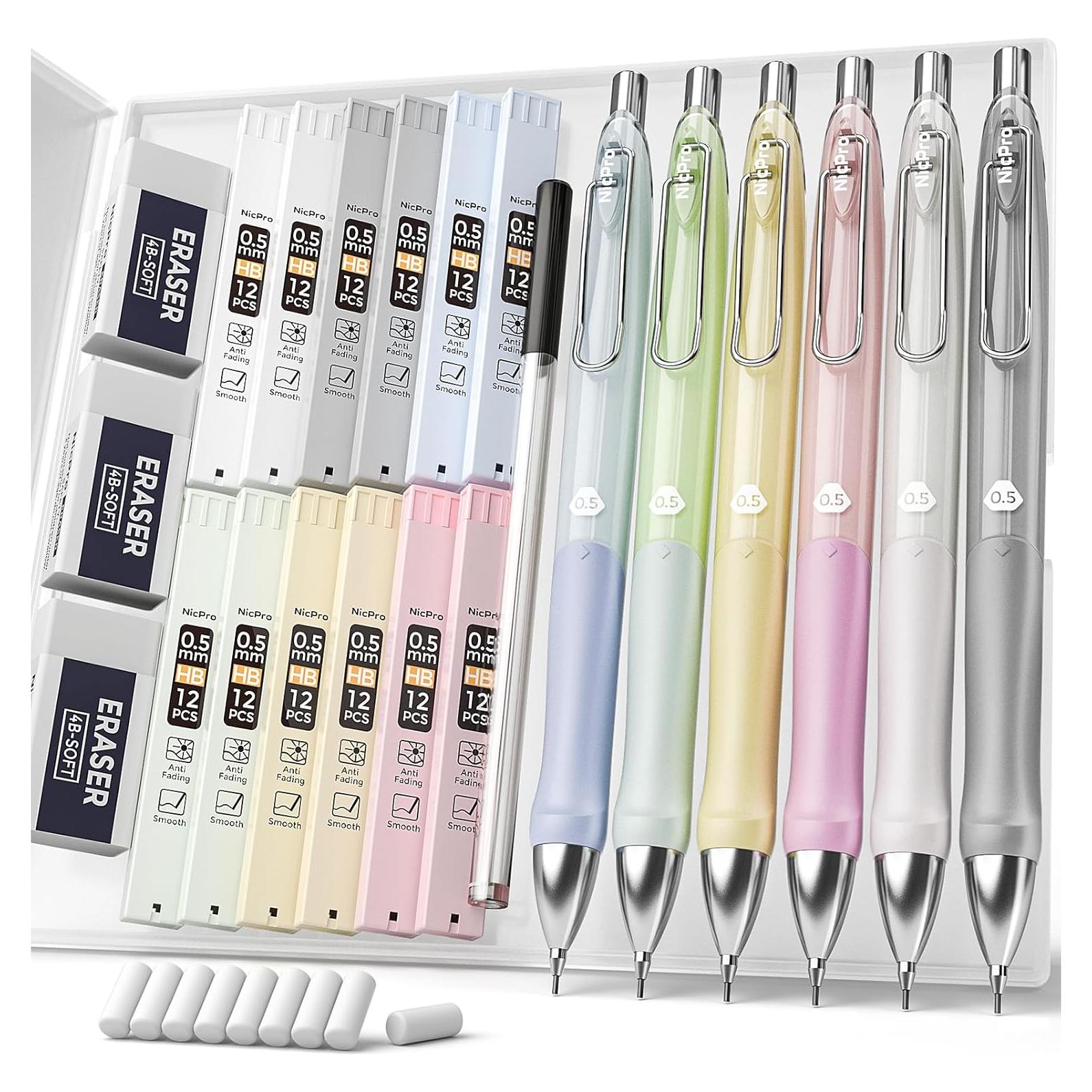 Conjunto de Lápices Mecánicos Nicpro Pastel 0.5 mm 6 Piezas