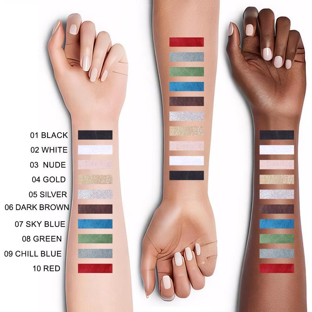 Lápiz Delineador de Ojos Glitter Negro evpct 1Pcs a Prueba de Agua